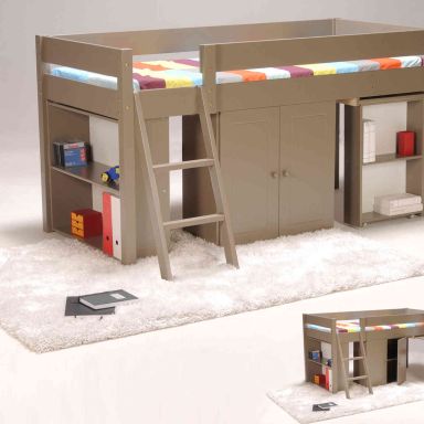 Lit combiné enfant avec armoire et bureau en bois 90x190 - LT14034