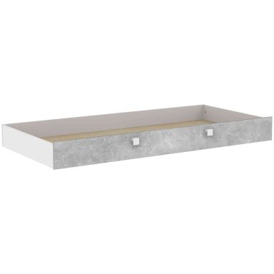 Tiroir de lit enfant 90x200 blanc et béton - Terre de Nuit