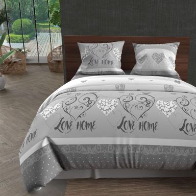 Parure de lit Valentine gris