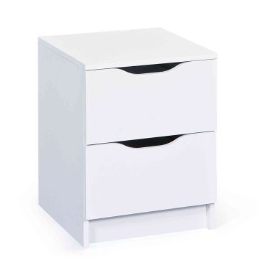 Commode 2 tiroirs en bois blanc - CO12052-1