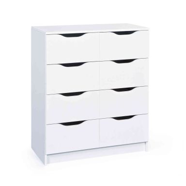 Commode 8 tiroirs en bois blanc - CO12052-5