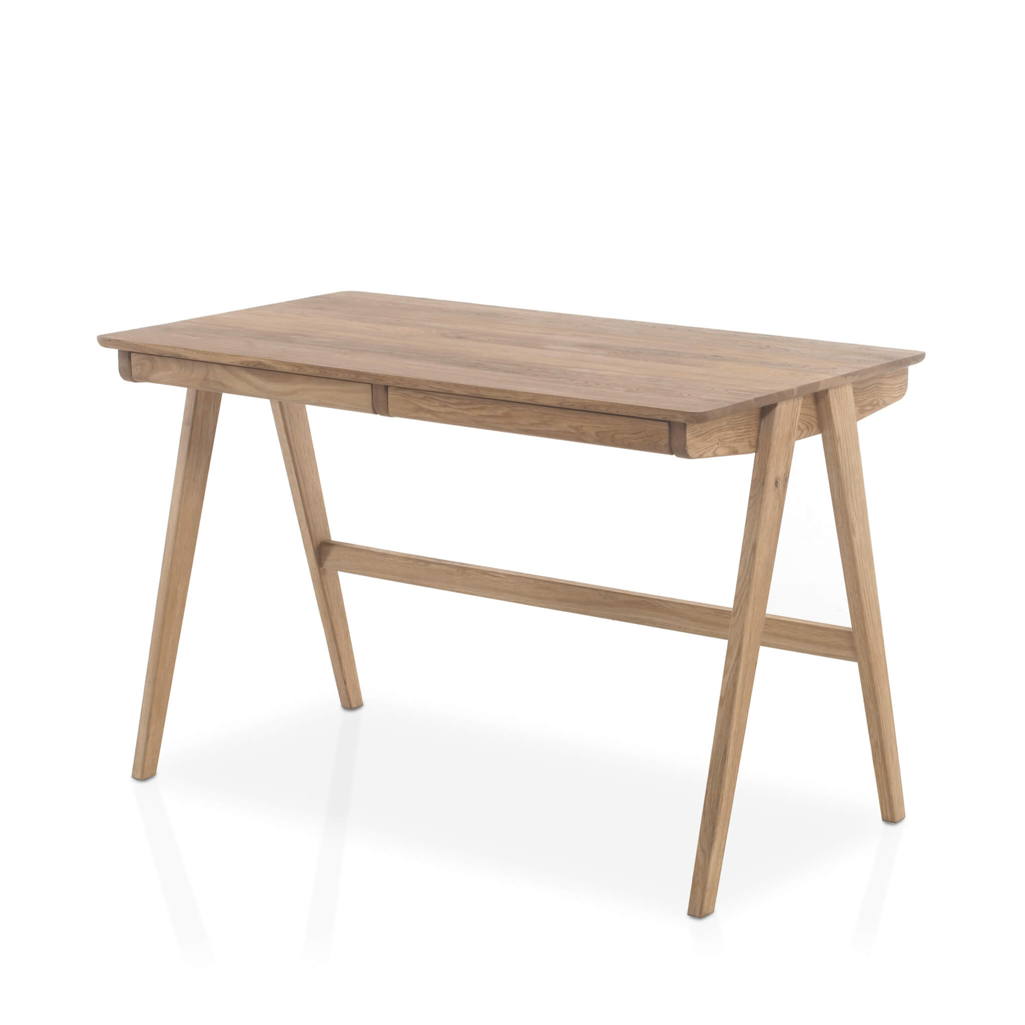 Bureau 2 tiroirs en bois massif chêne clair - BU16008