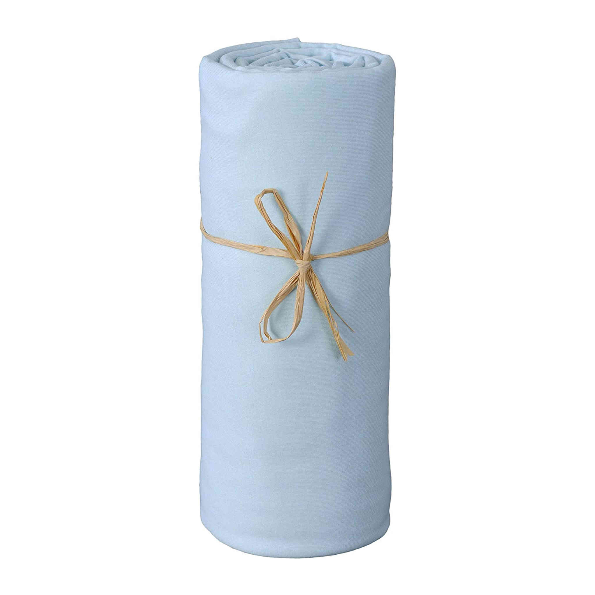 Drap housse bébé jersey bio bleu
