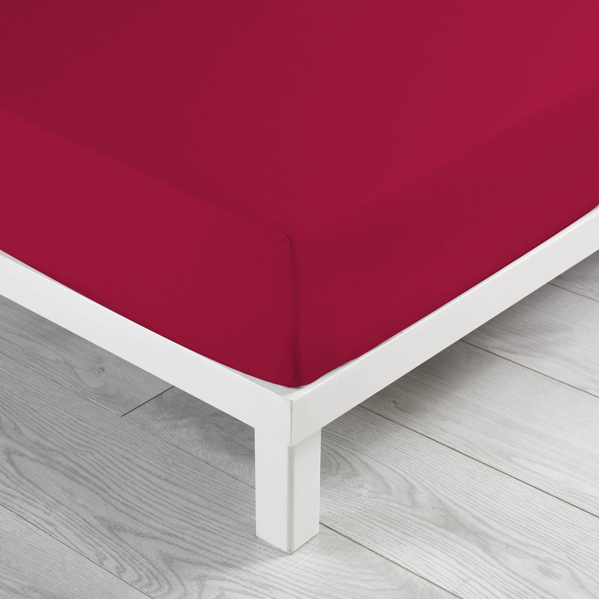 Drap housse Biolina en coton biologique bordeaux bonnet 30 cm