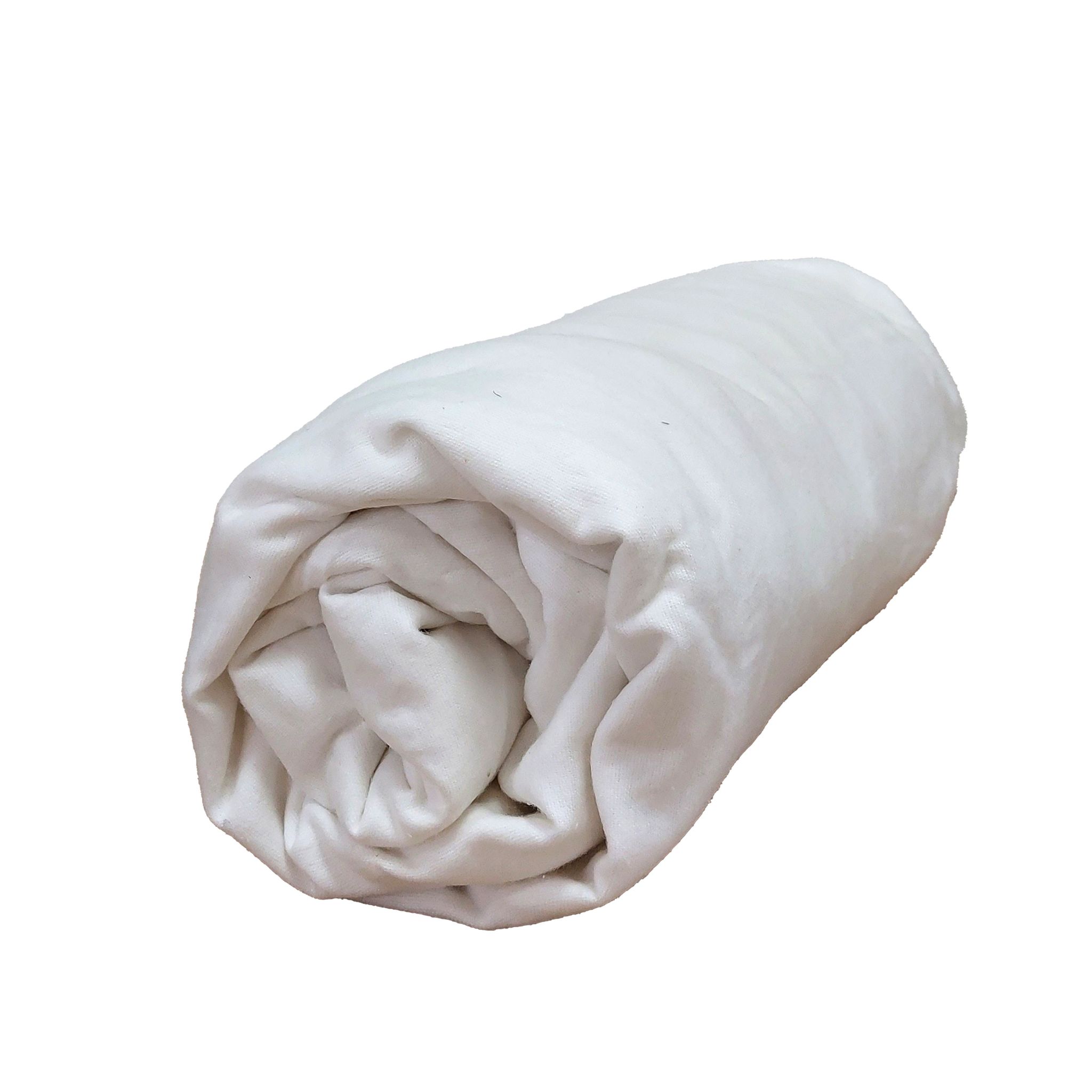 Drap housse flanelle blanc bonnet 30 cm 90x190 cm - Tradilinge