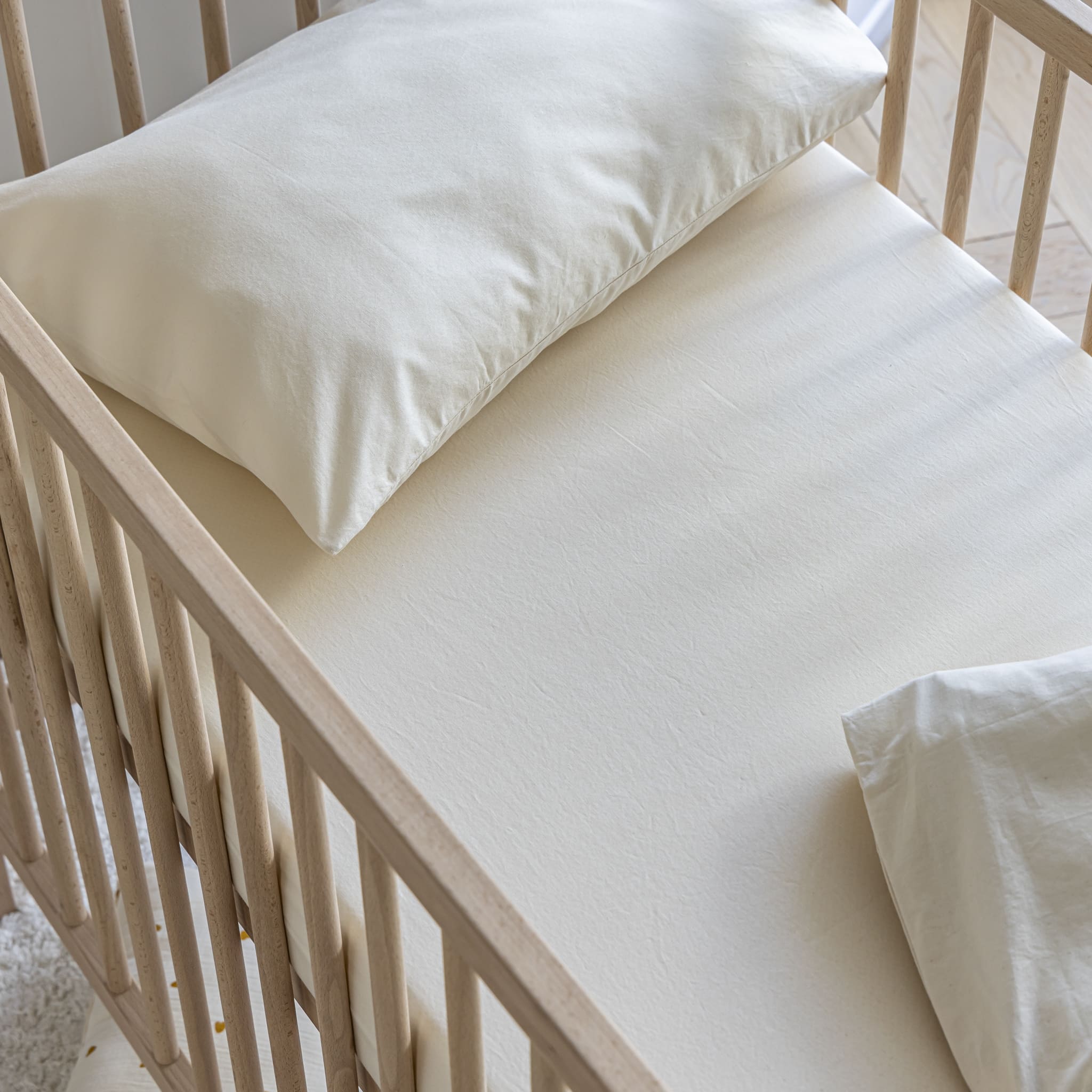 Drap housse bébé coton lavé - SOMEO Beige