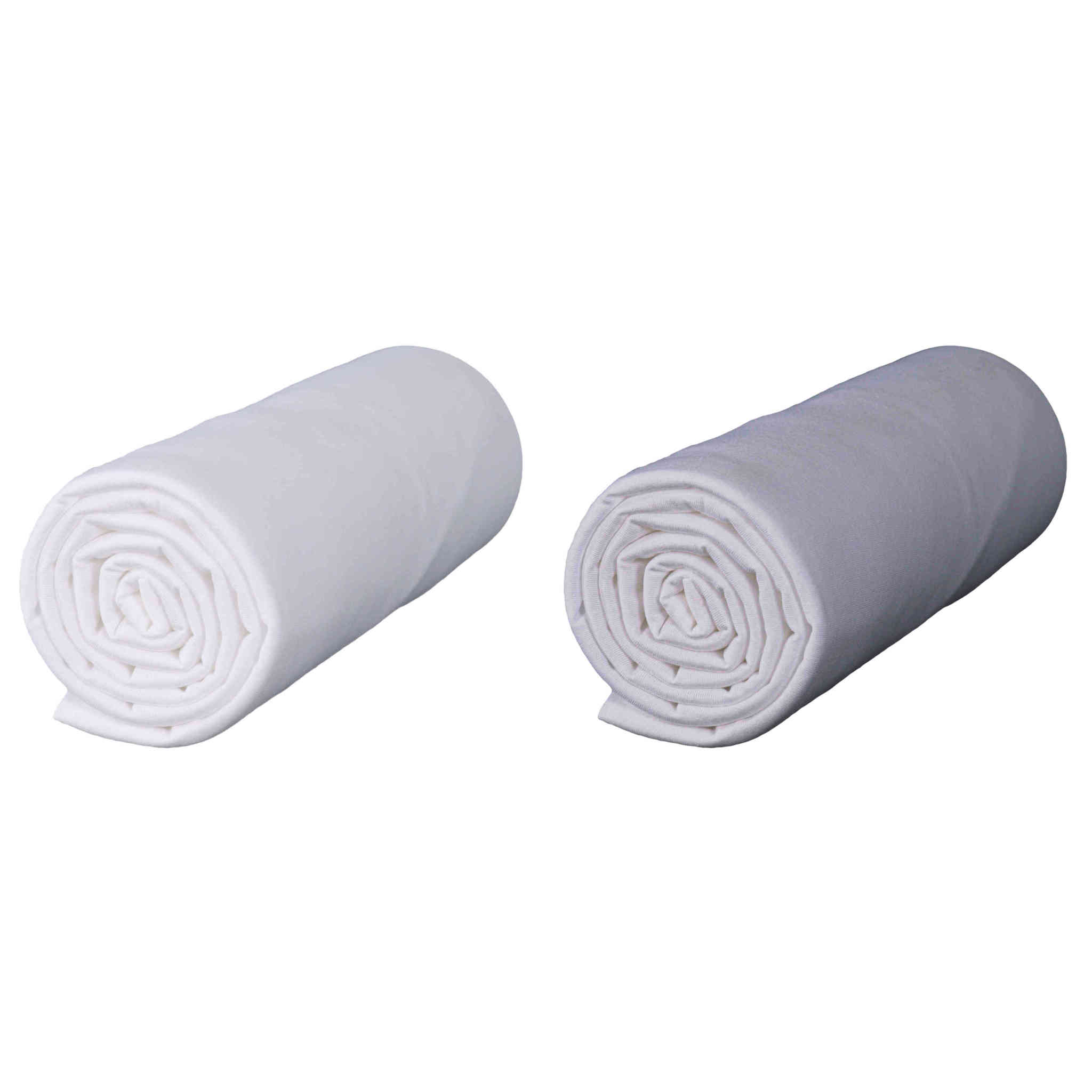 Lot de 2 draps housses bébé jersey bio blanc et gris 60x120 cm