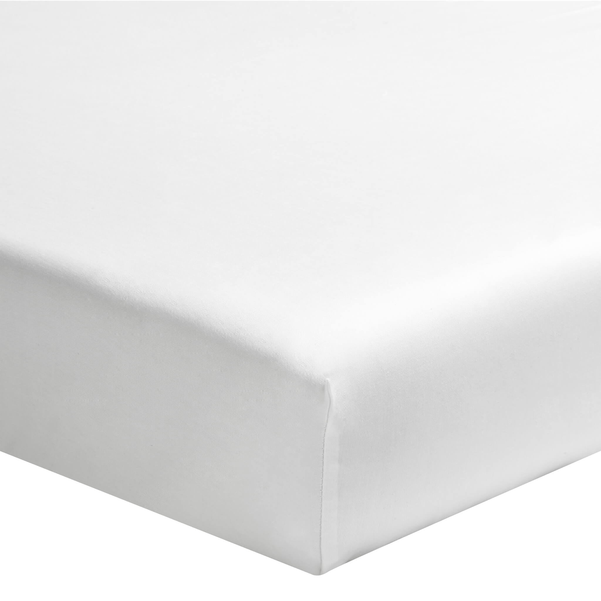 Drap housse bébé blanc percale bonnet 15 cm