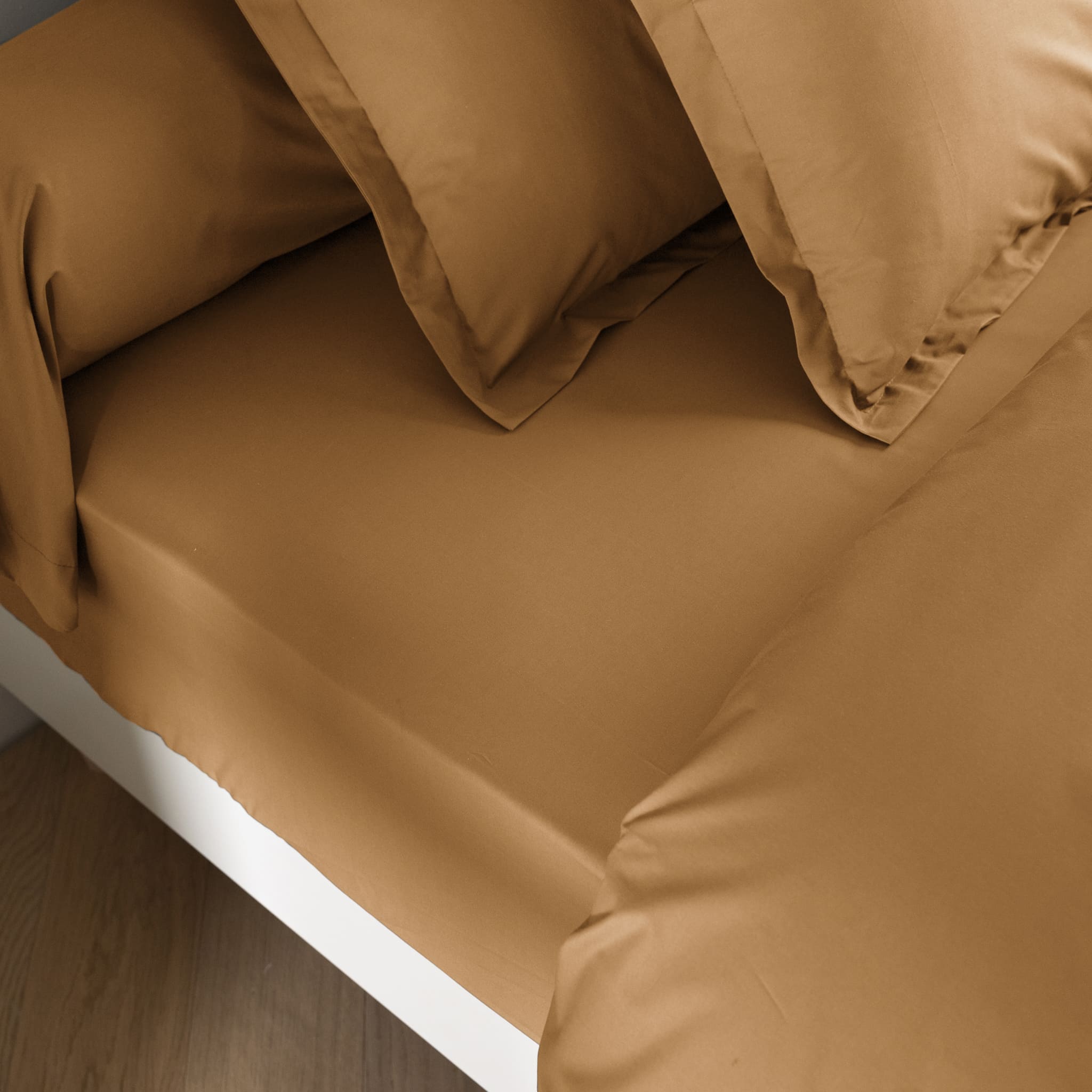 Drap housse coton percale bonnet 30 cm Sahara - SOMEO