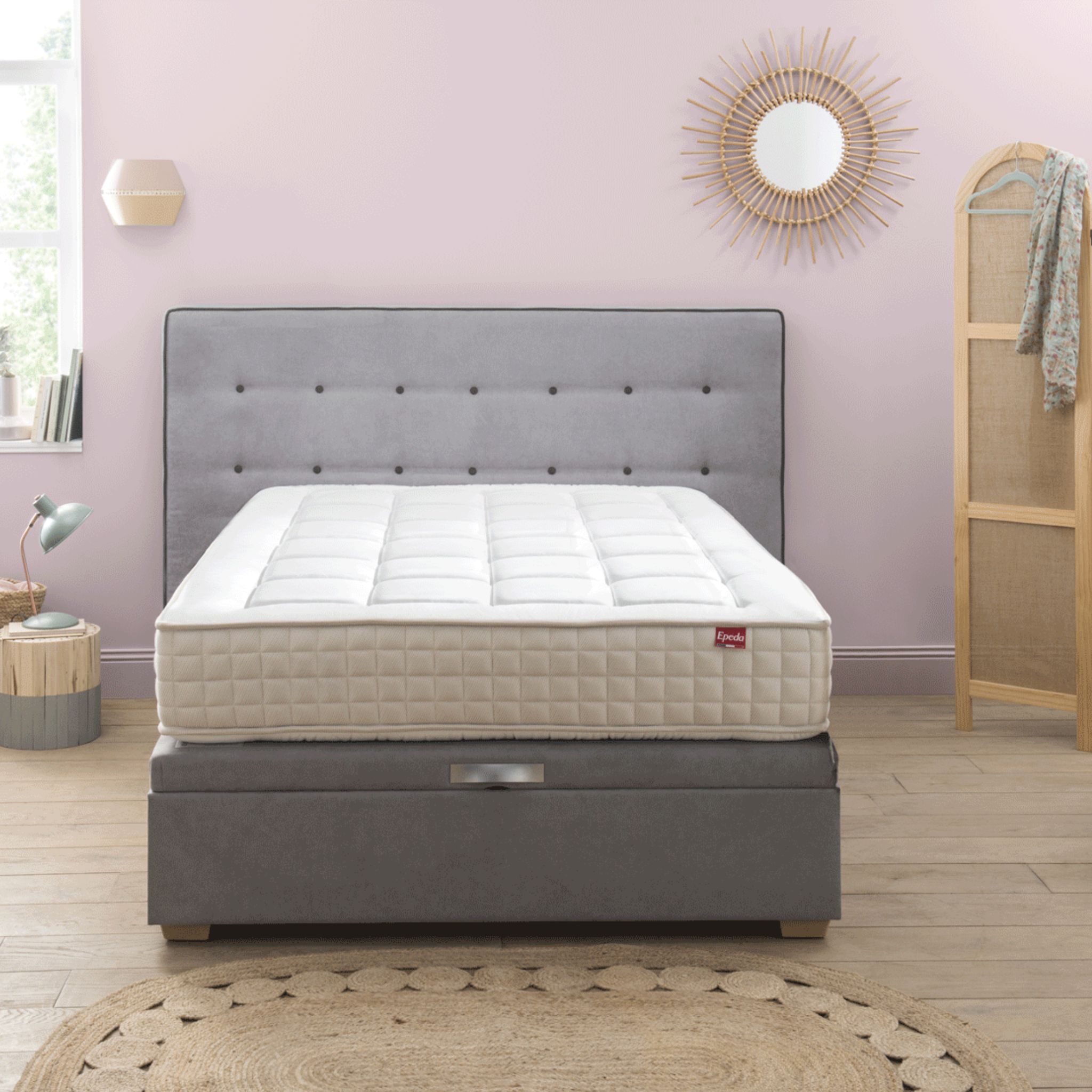 sommier coffre Hercule Epeda gris souris