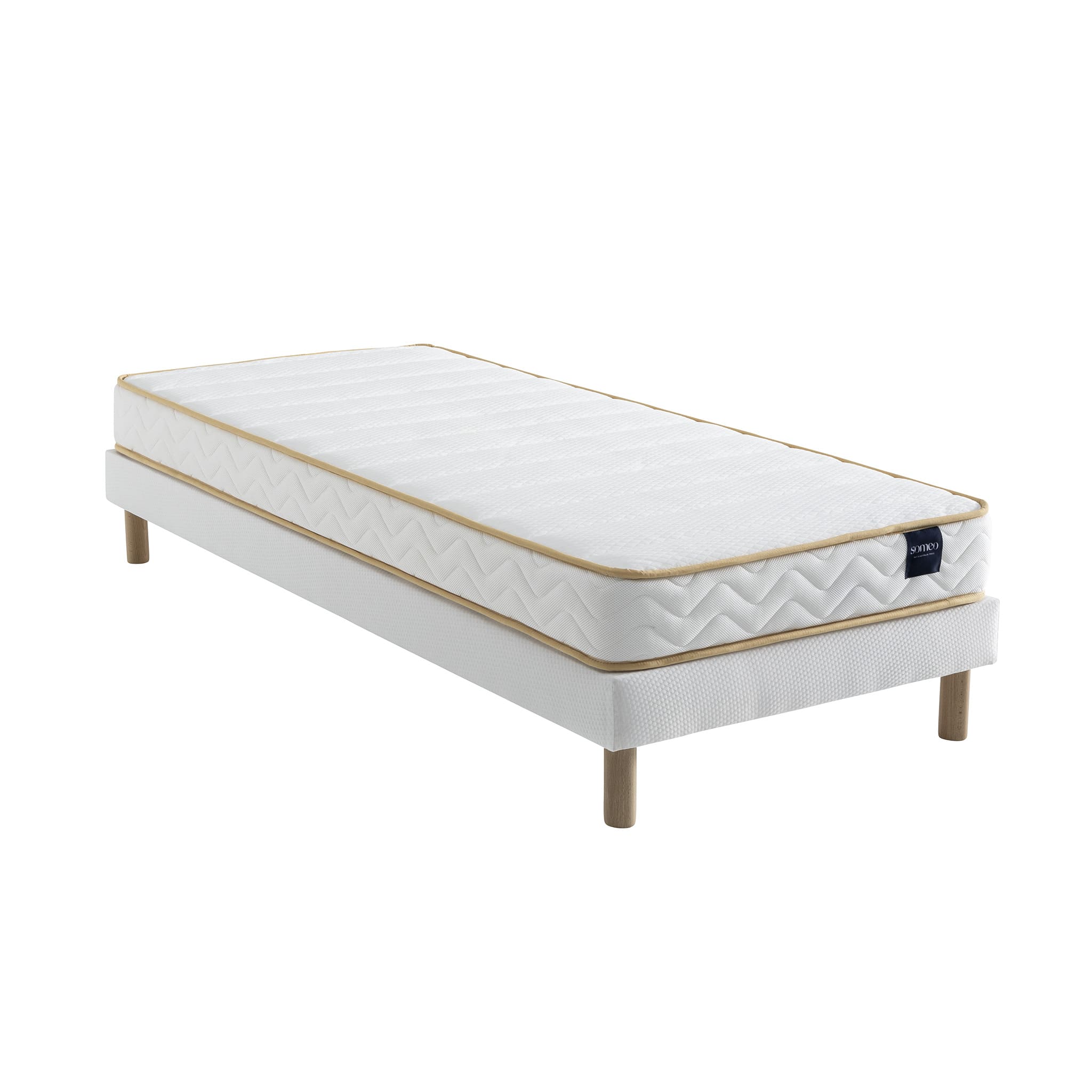 Ensemble matelas mousse, sommier Lune et pieds Aurore 300 - SOMEO