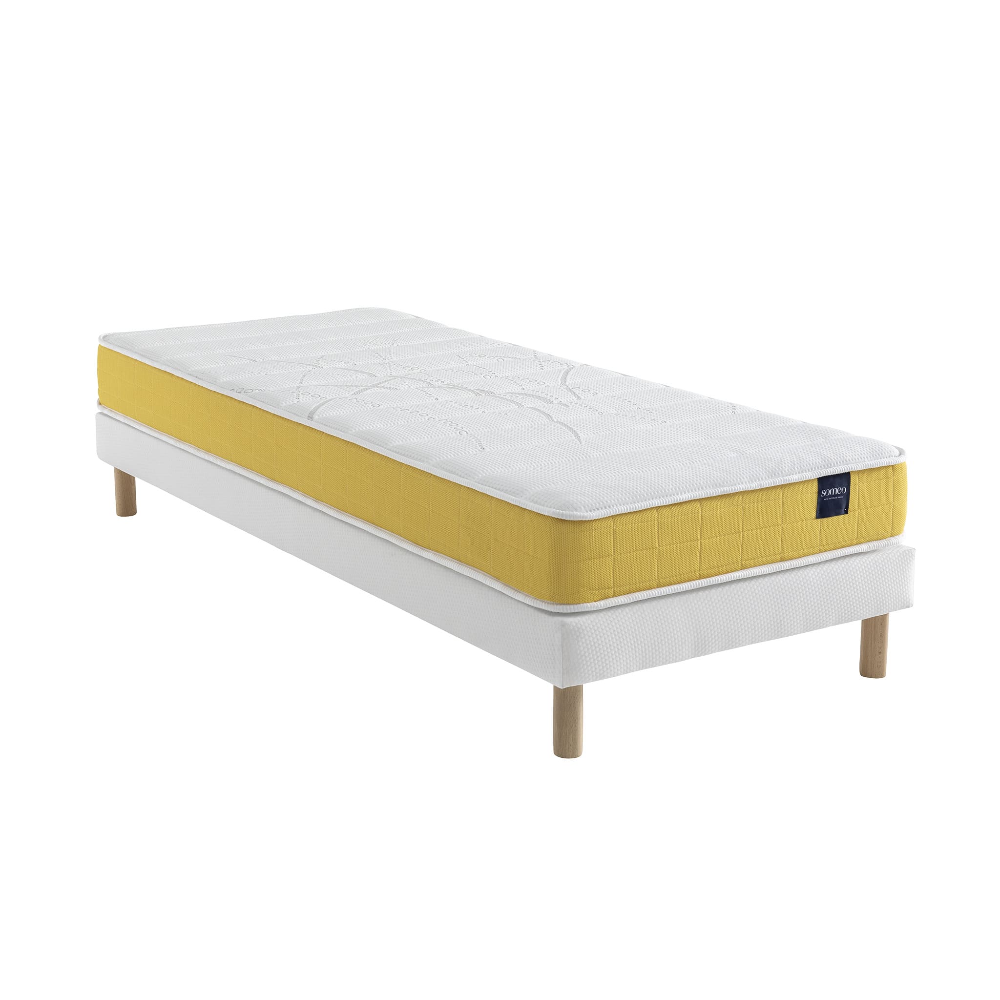 Ensemble matelas mousse, sommier Lune et pieds Aurore 400 - SOMEO