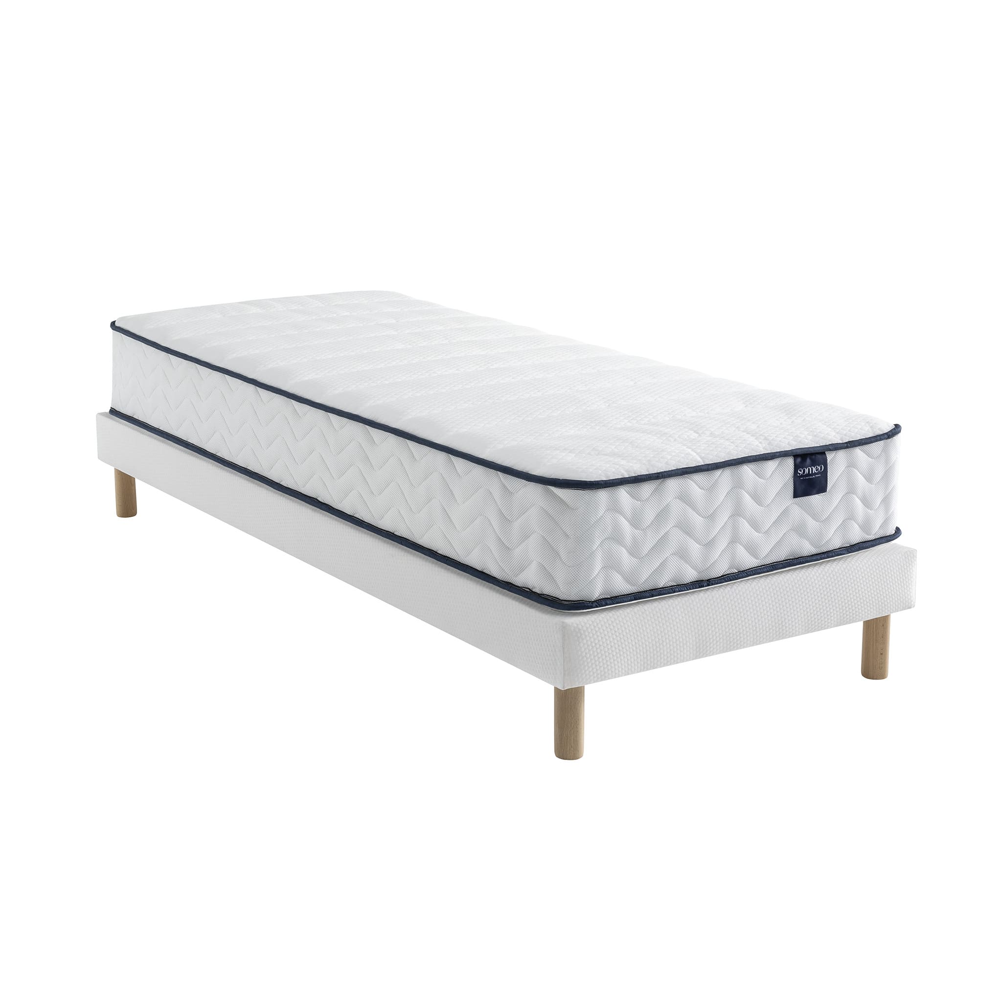 Ensemble matelas ressorts, sommier Lune et pieds Rêve 300 - SOMEO