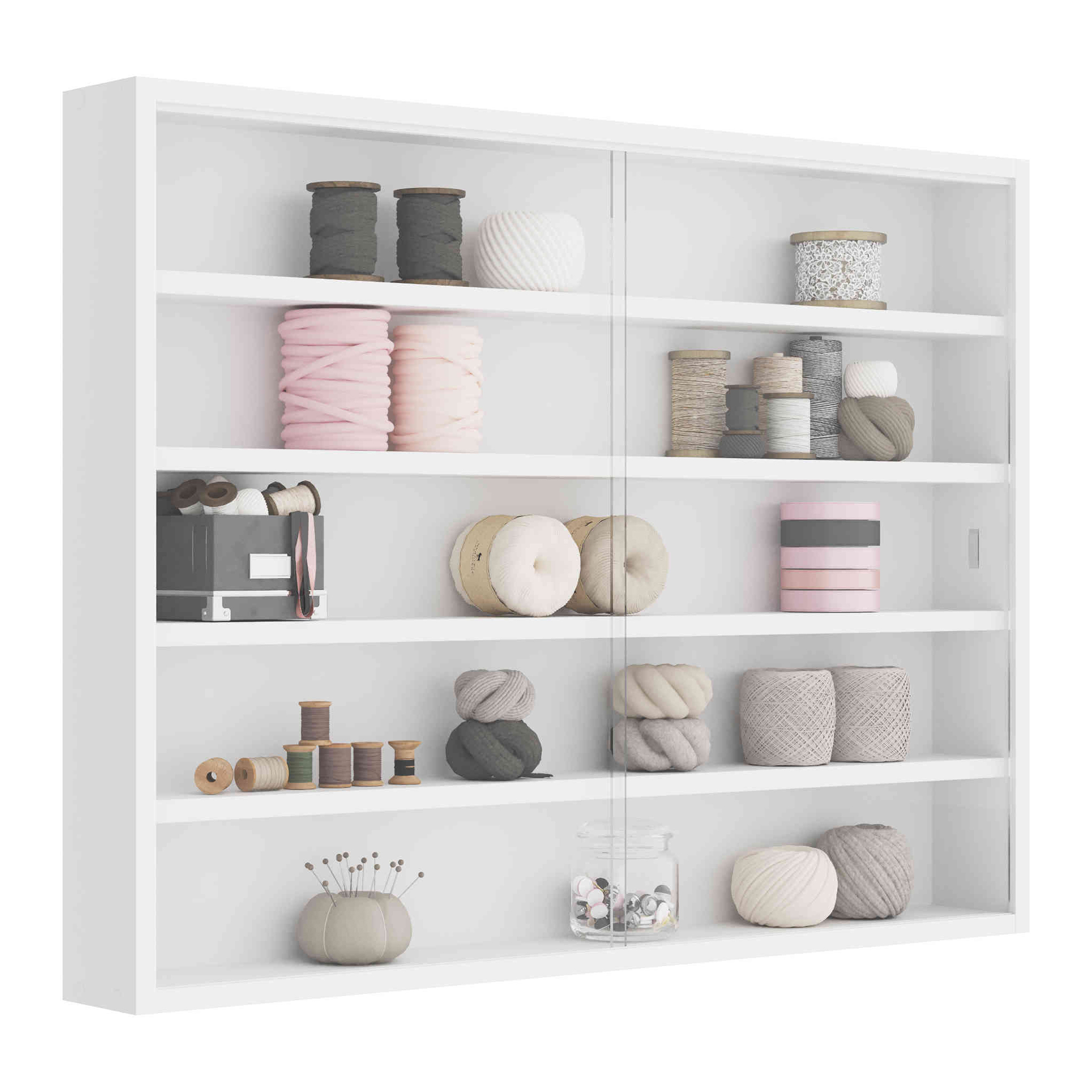 Etagère murale vitrée coloris blanc - ET6040