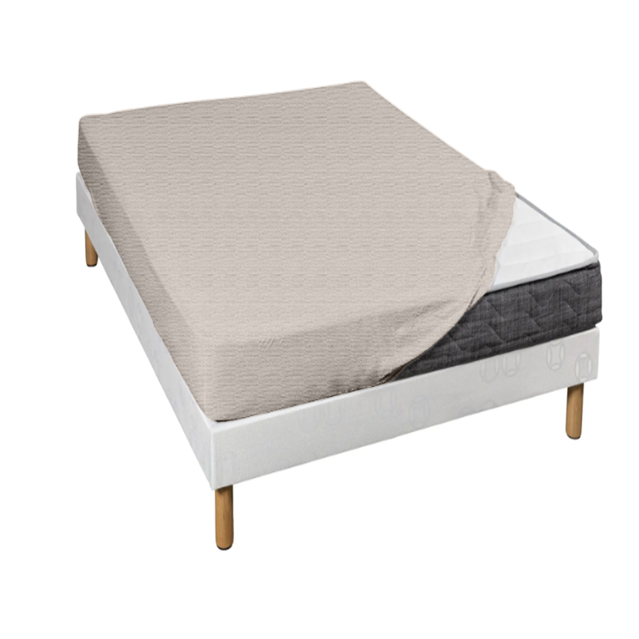 Drap housse jersey taupe chiné bonnet 30 cm 70/80x190/200