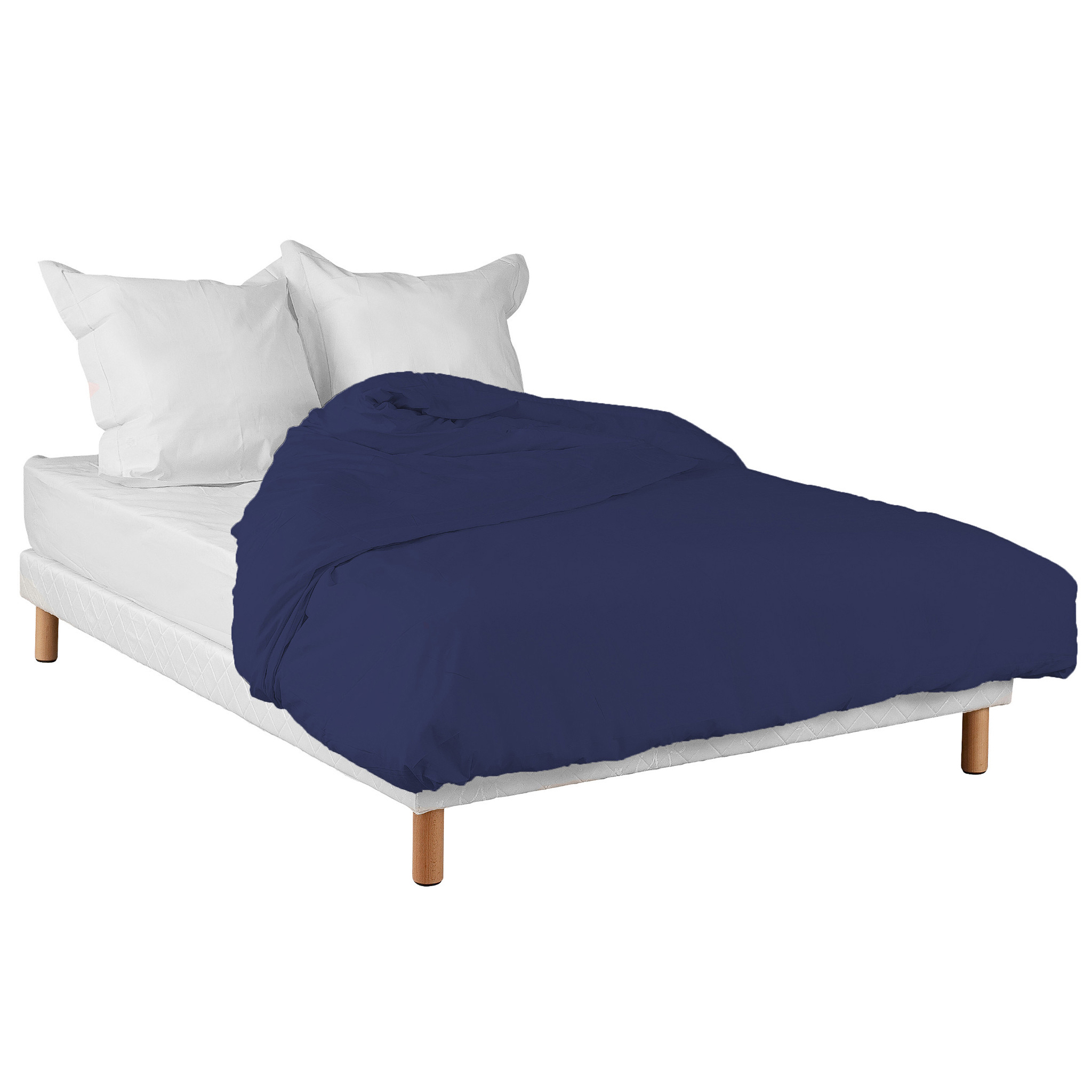Housse de couette bleu marine 100% coton