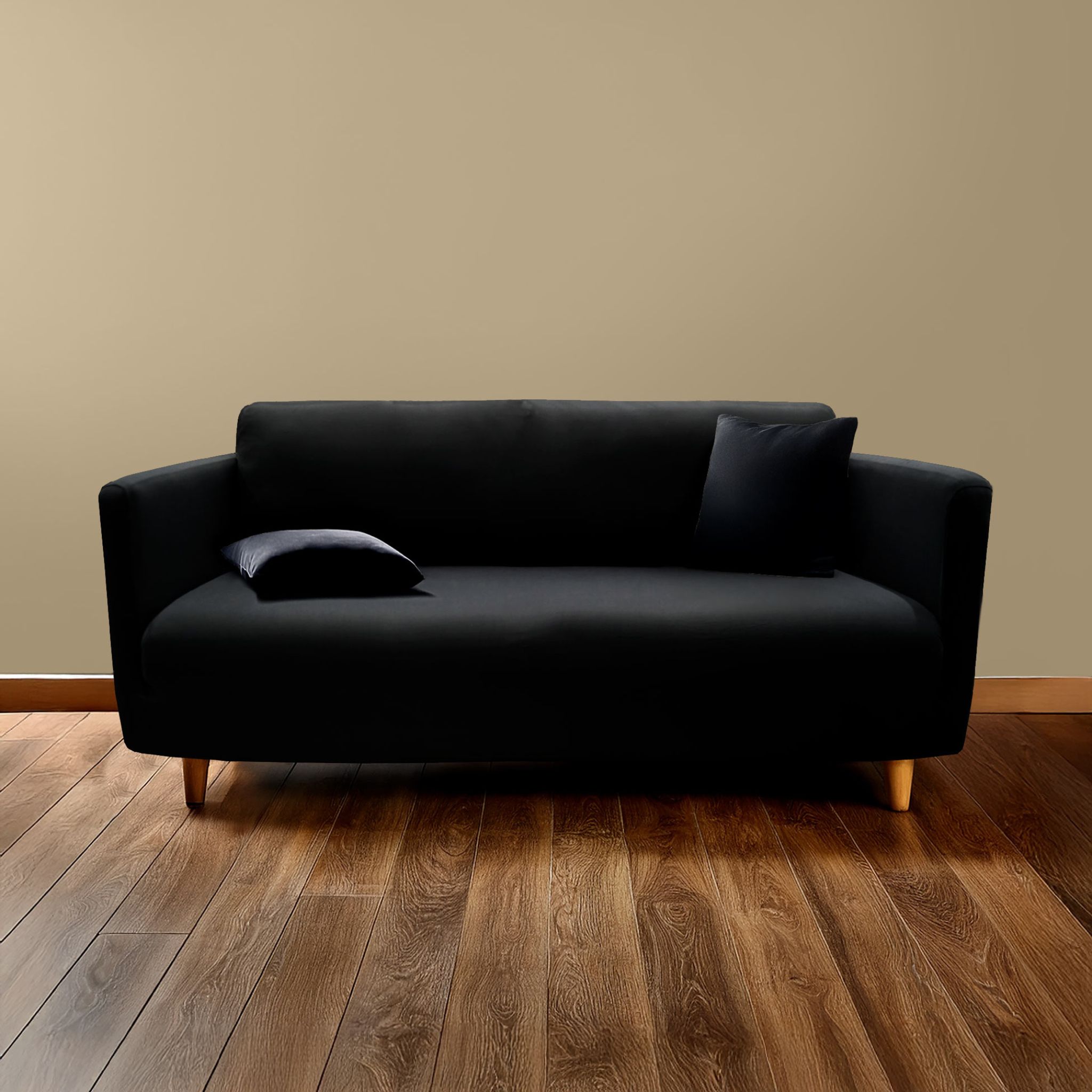 Housse de canapé noir extensible Douceur d'Intérieur Mila