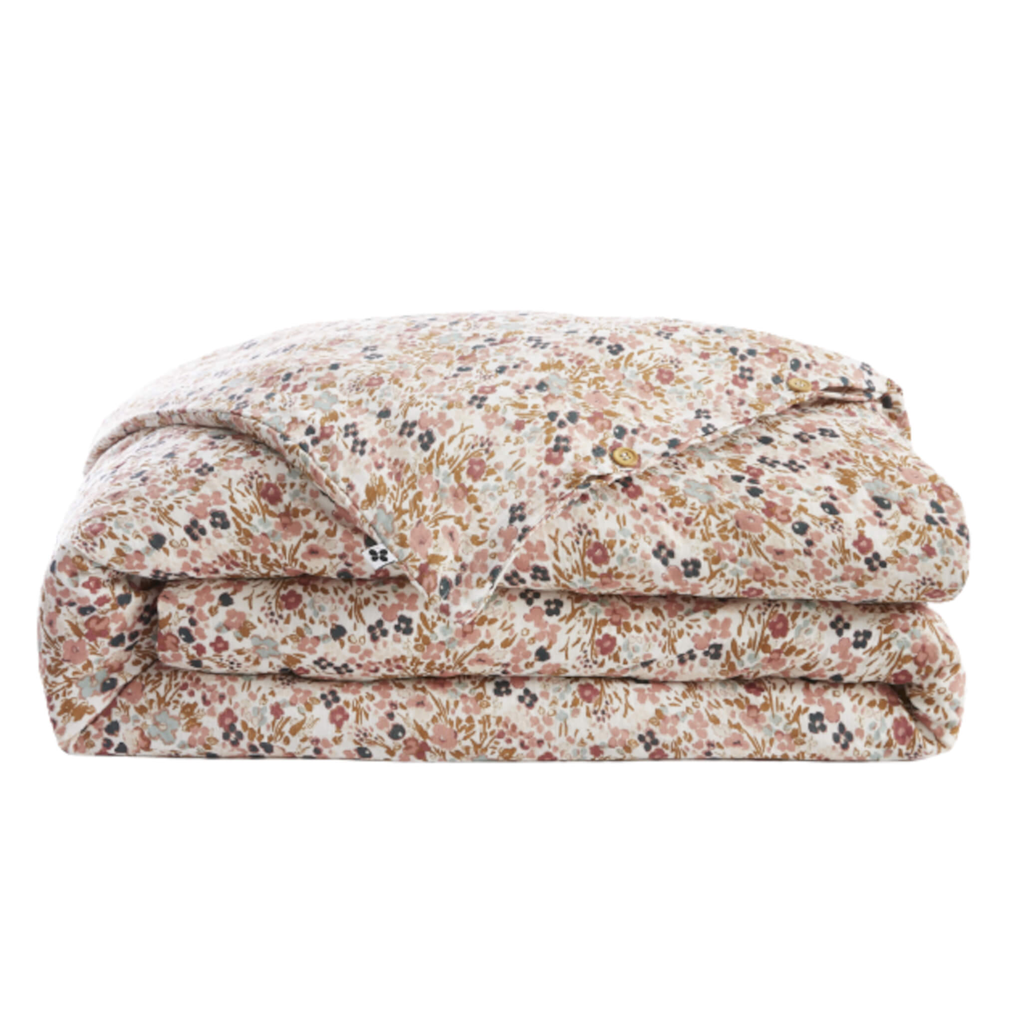 Housse de couette gaze de coton imprimé floral rose