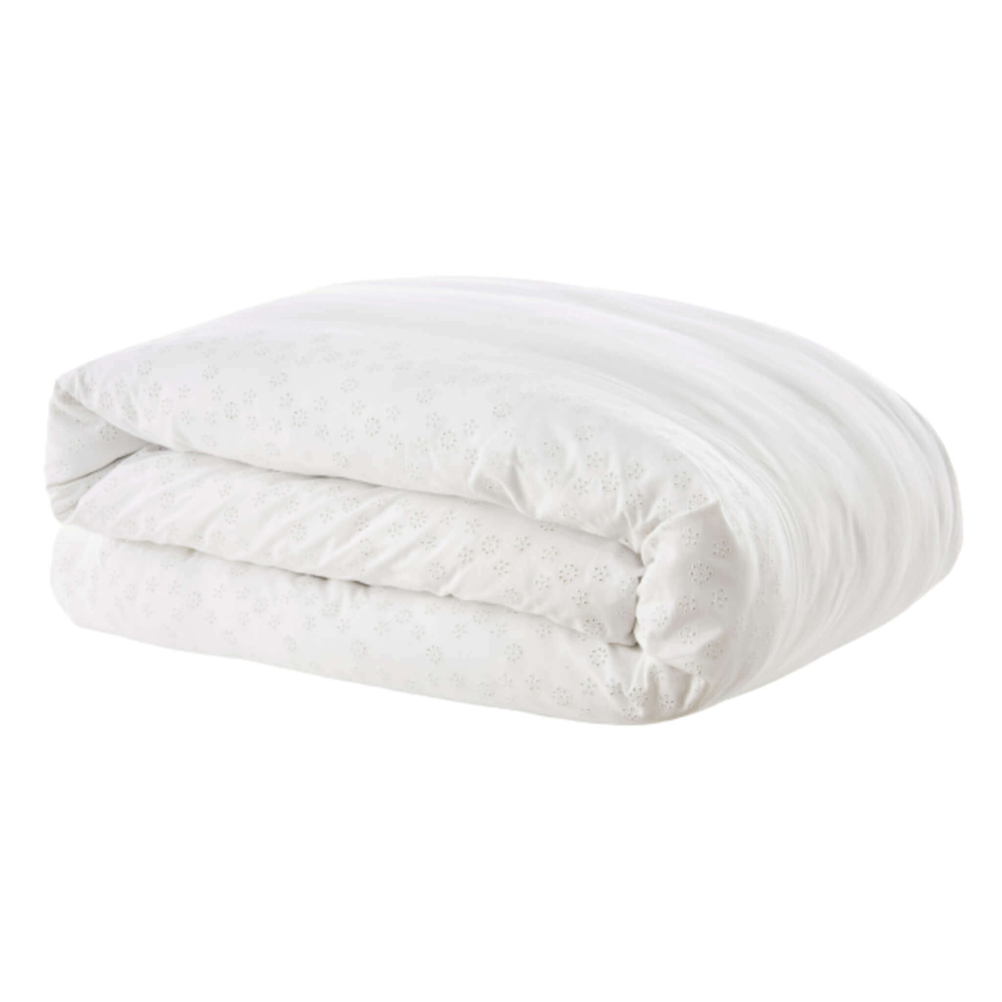 Housse de couette 100% coton broderie anglaise blanc