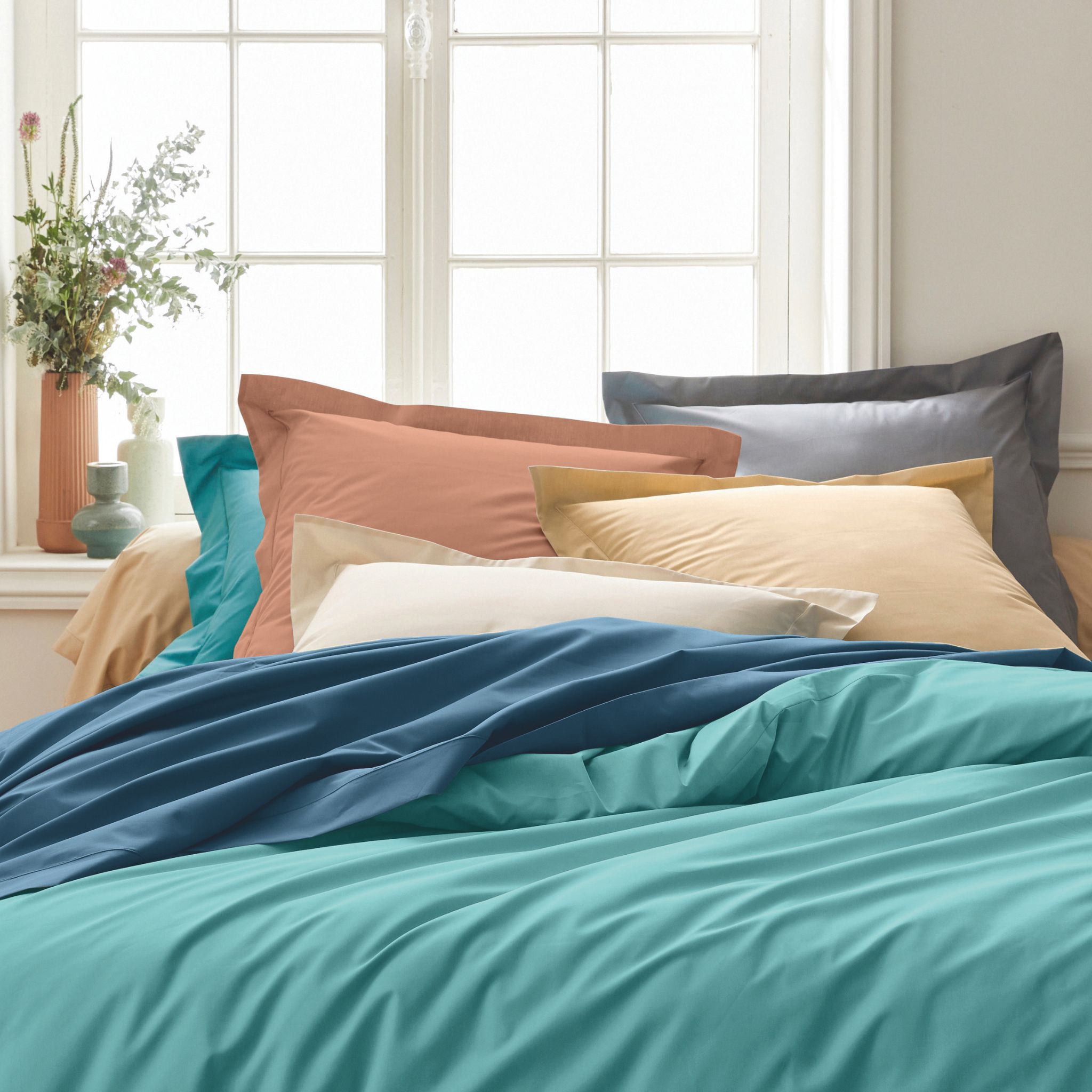 Taie d'oreiller 100% percale 50x70 beige - Tradilinge