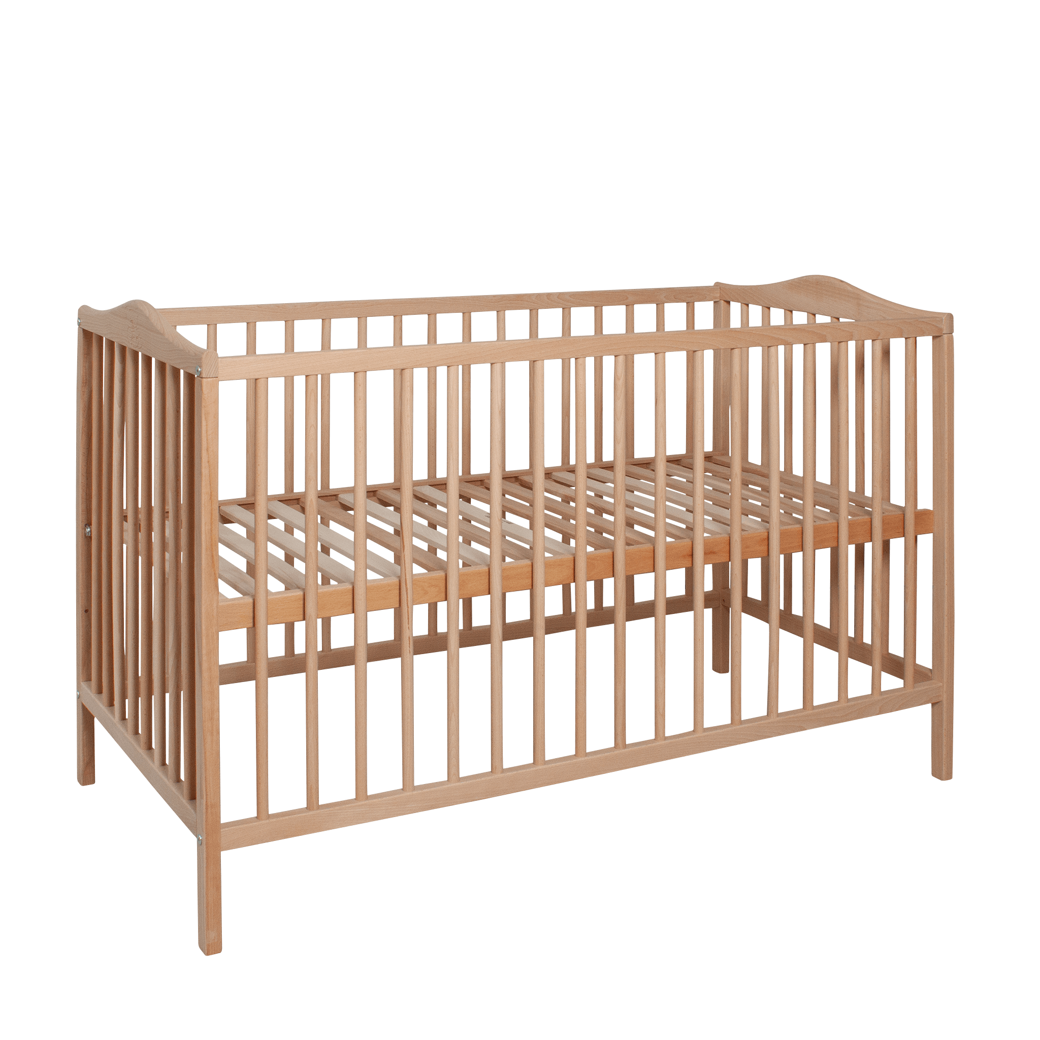 Lit bebe a barreaux en bois naturel 60x120