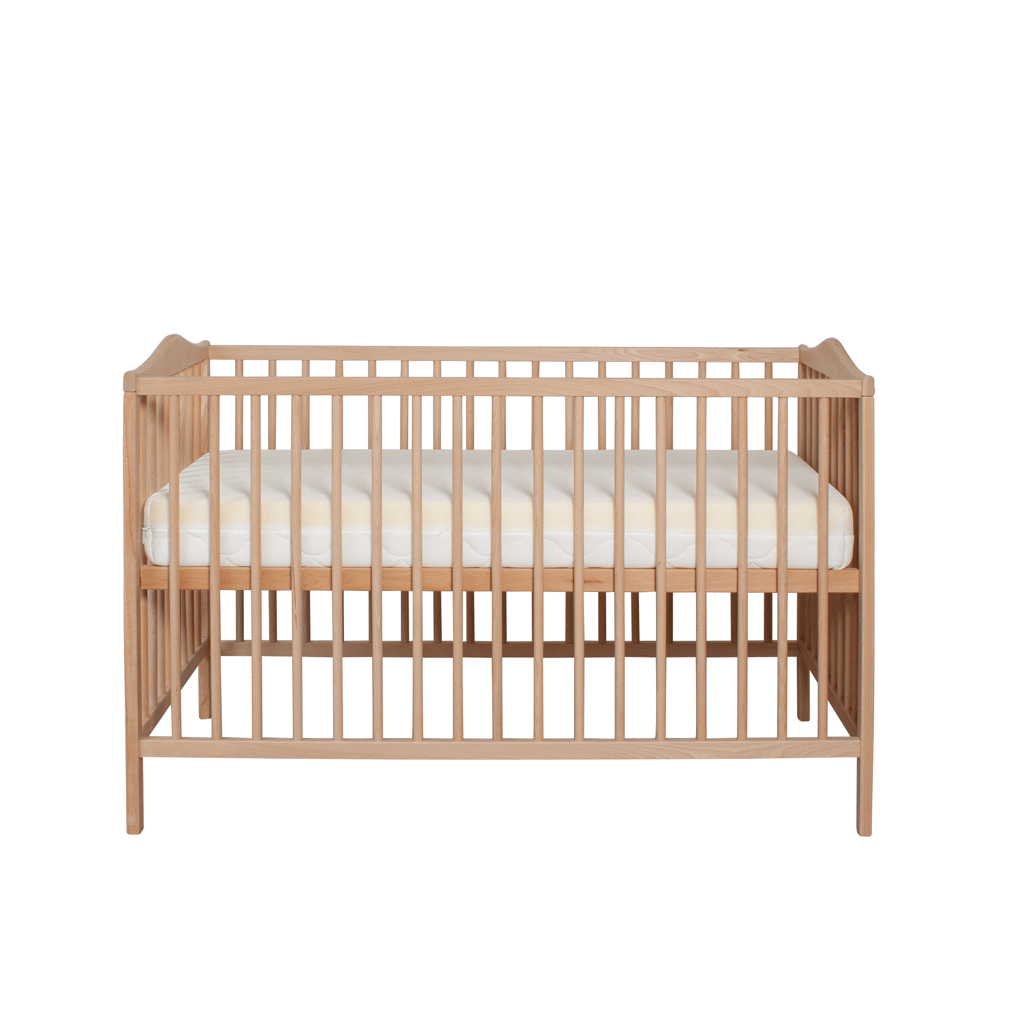 Lit bébé à barreaux en bois naturel 60x120