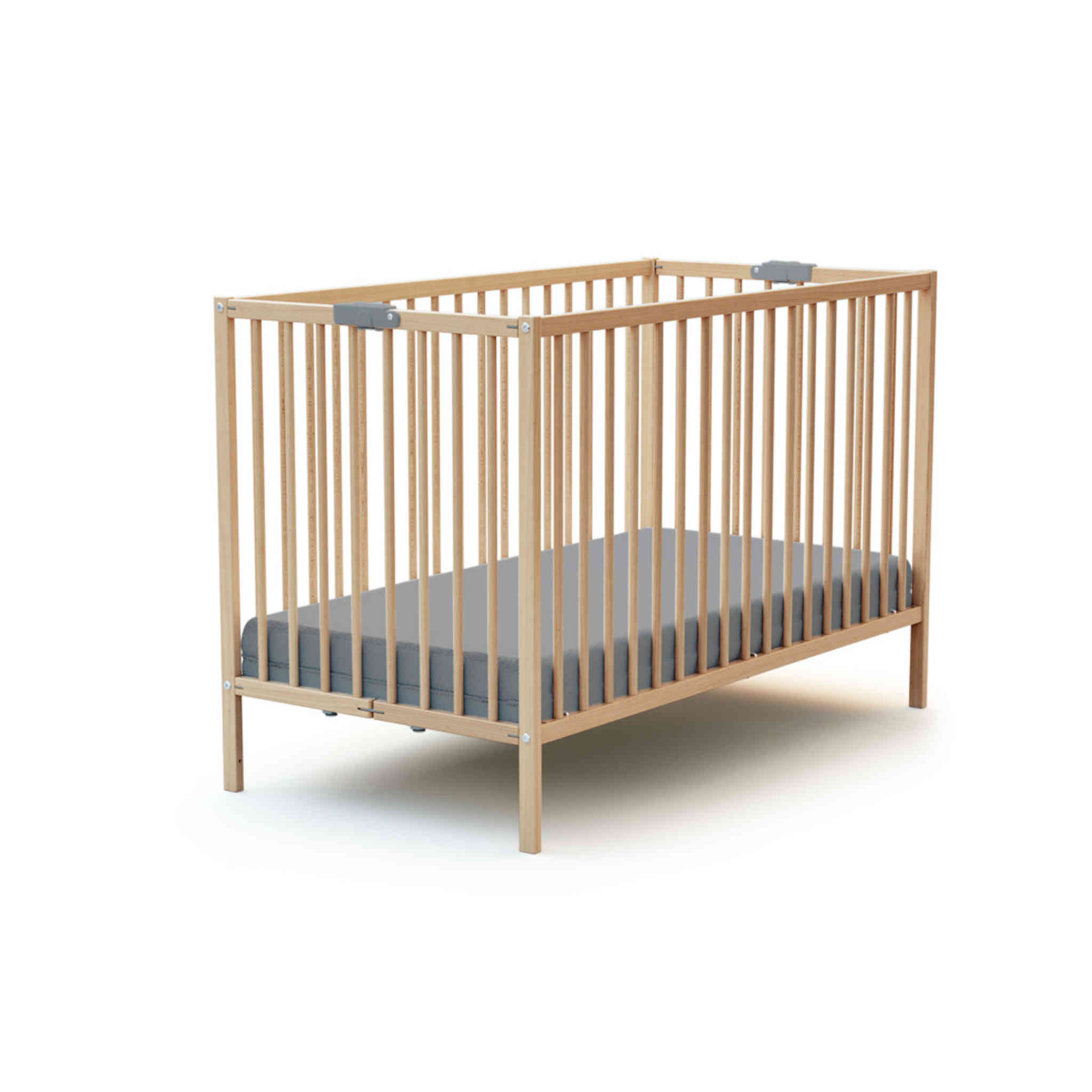 Lit bebe pliant en bois massif 60x120
