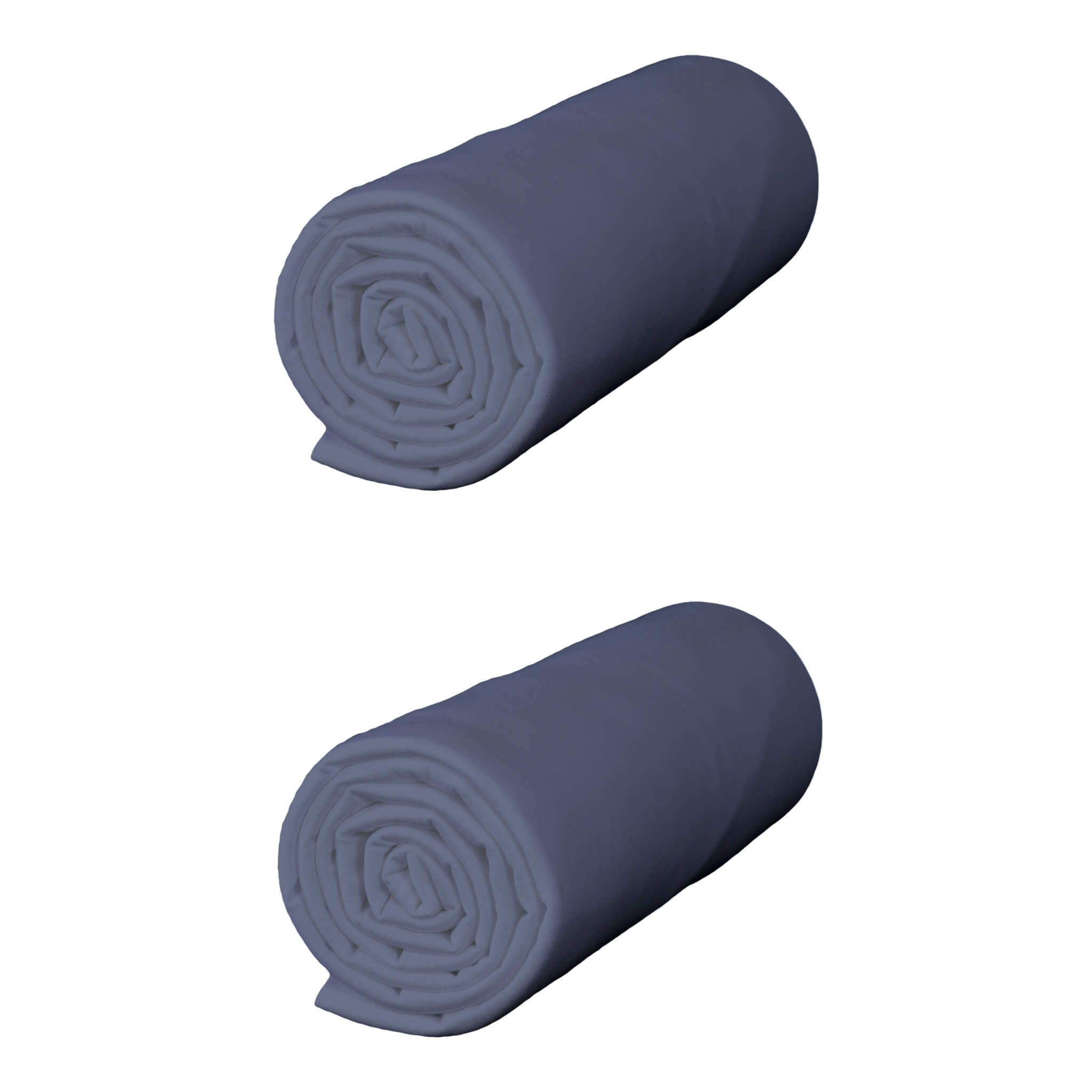 Lot de 2 draps housses jersey bleu océan bonnet 30 cm 90x190/200