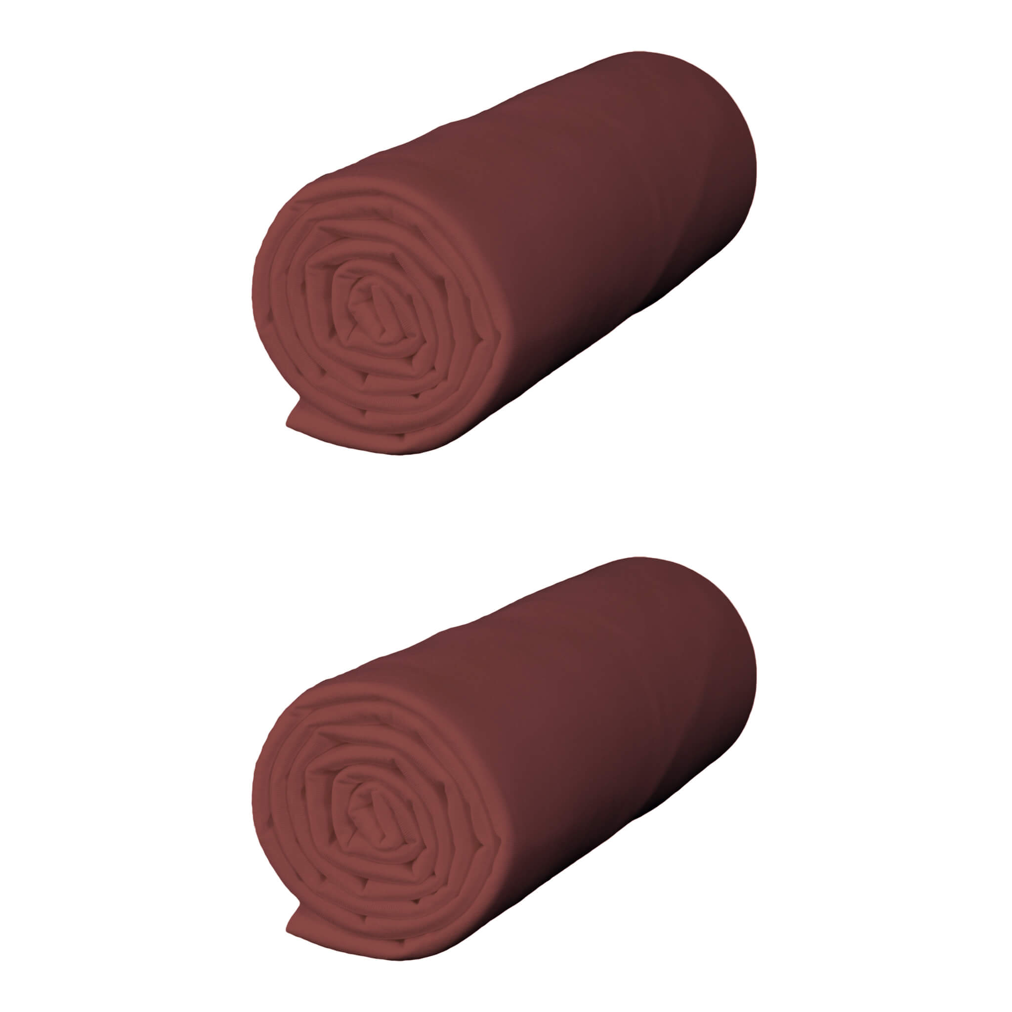 Lot de 2 draps housses jersey terre de sienne bonnet 30 cm 90x190/200