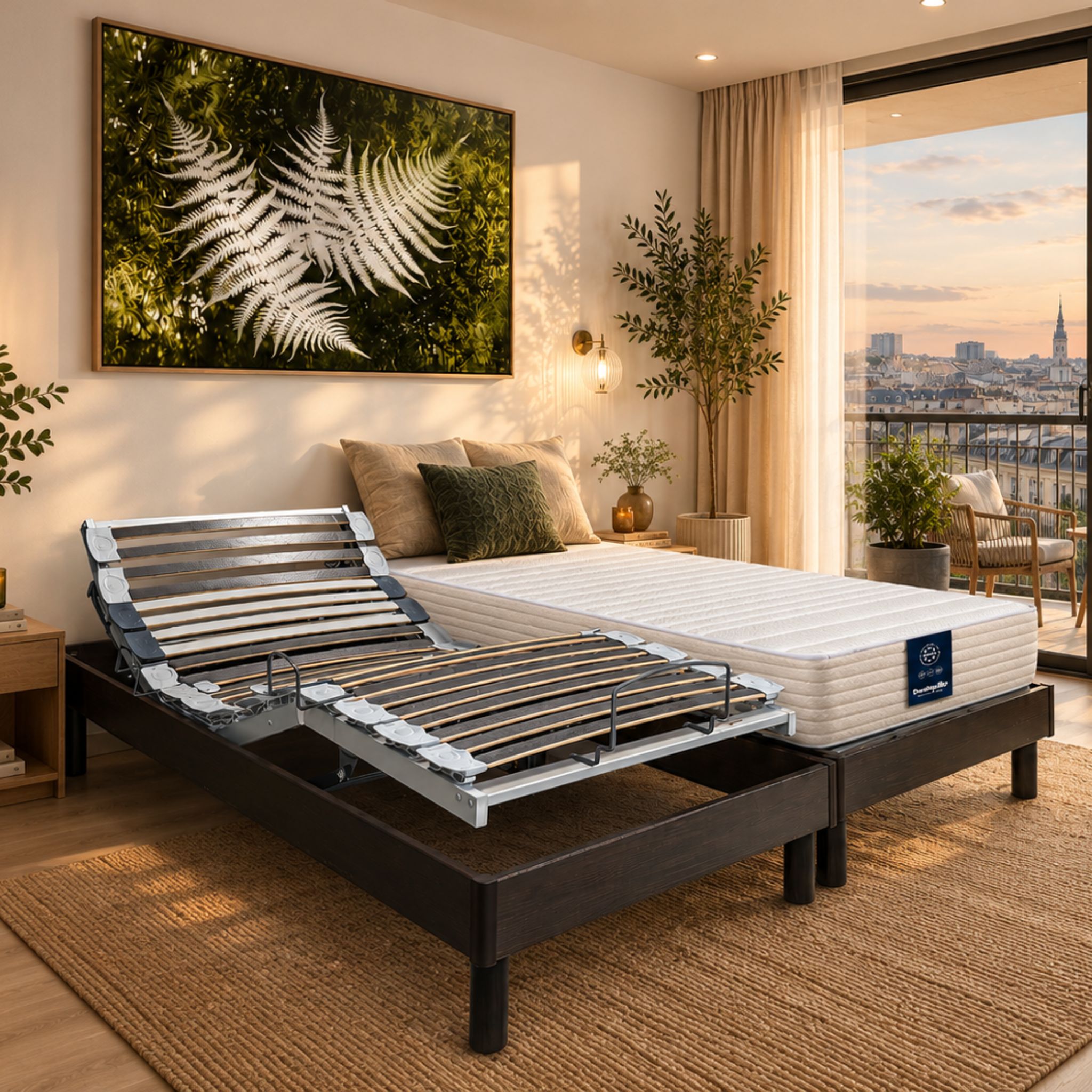 Matelas pour lit électrique latex ferme Dunlopillo Lavande 2