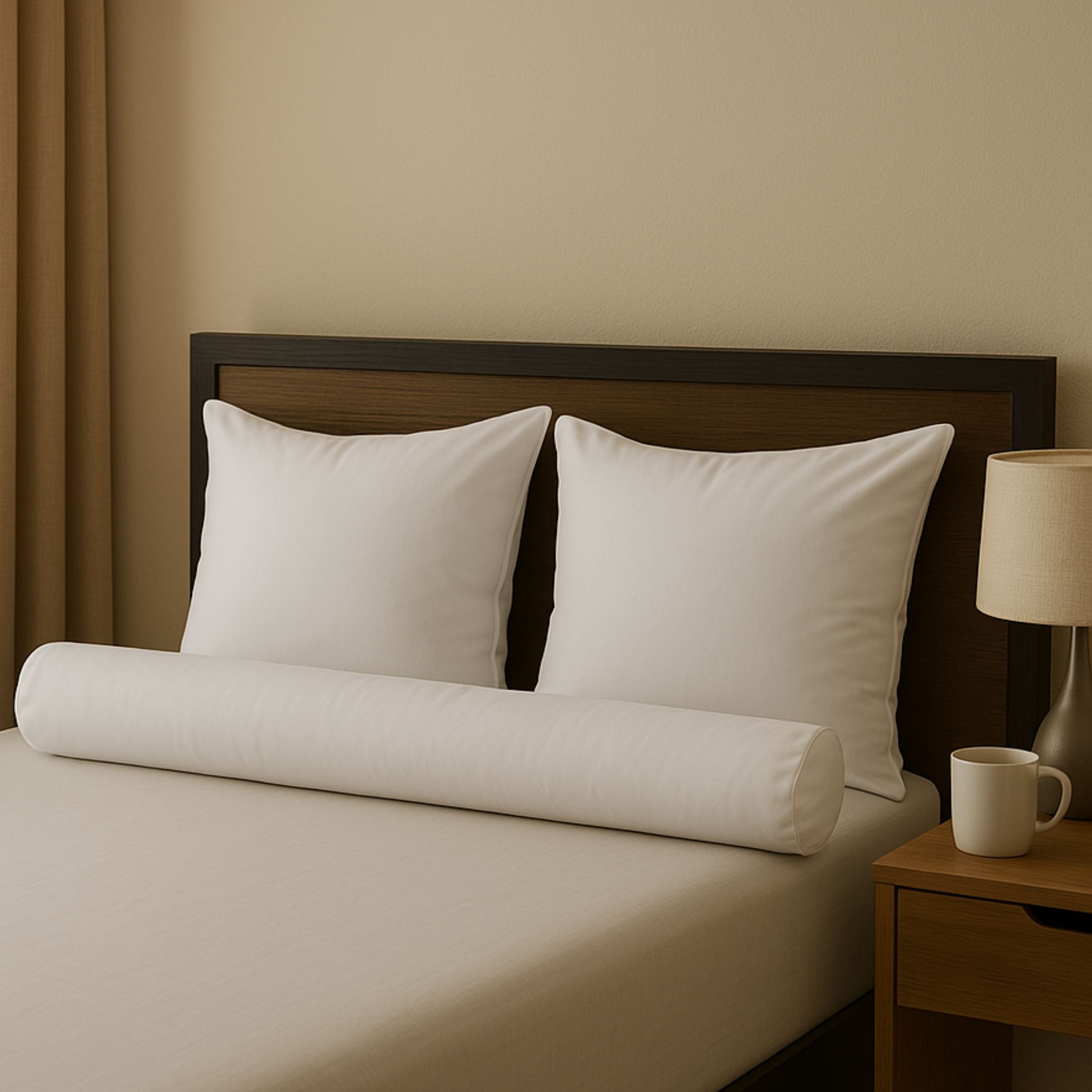 Pack traversin 100% coton 90 et oreiller luxe anti-acariens Someo