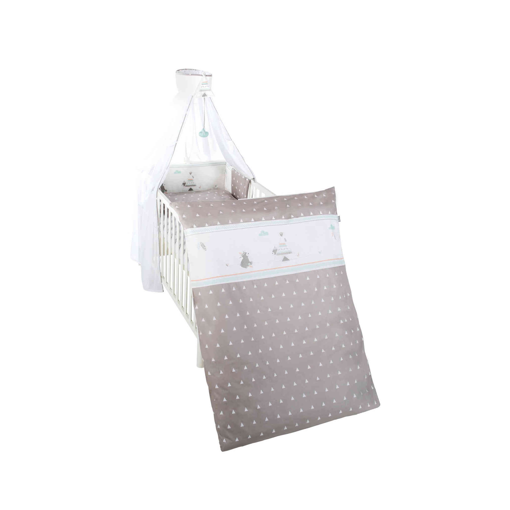 Parure de lit bébé, ciel de lit et tour de lit Indian Bear
