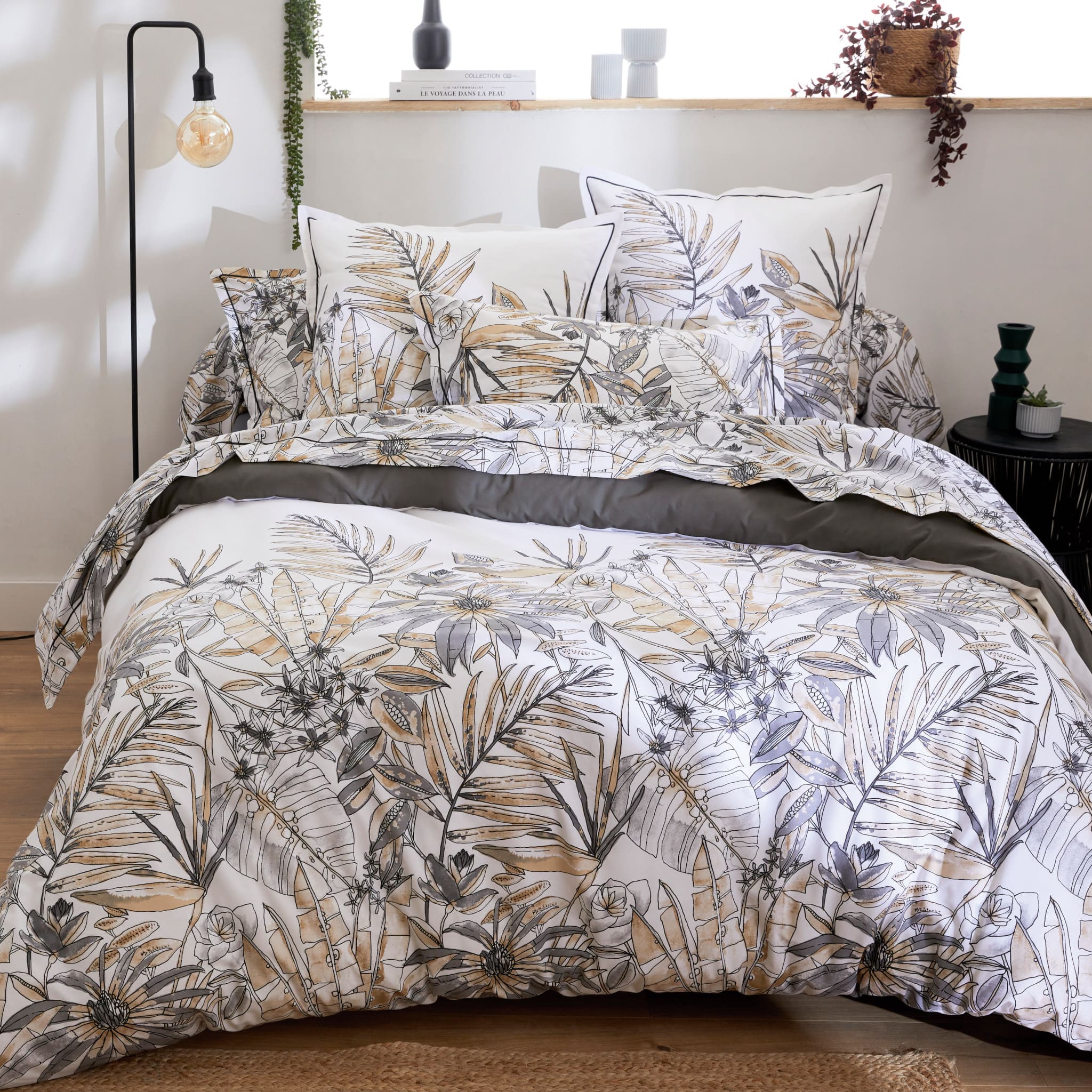 Parure de lit Sumatra fusain 140x200 cm - Tradilinge