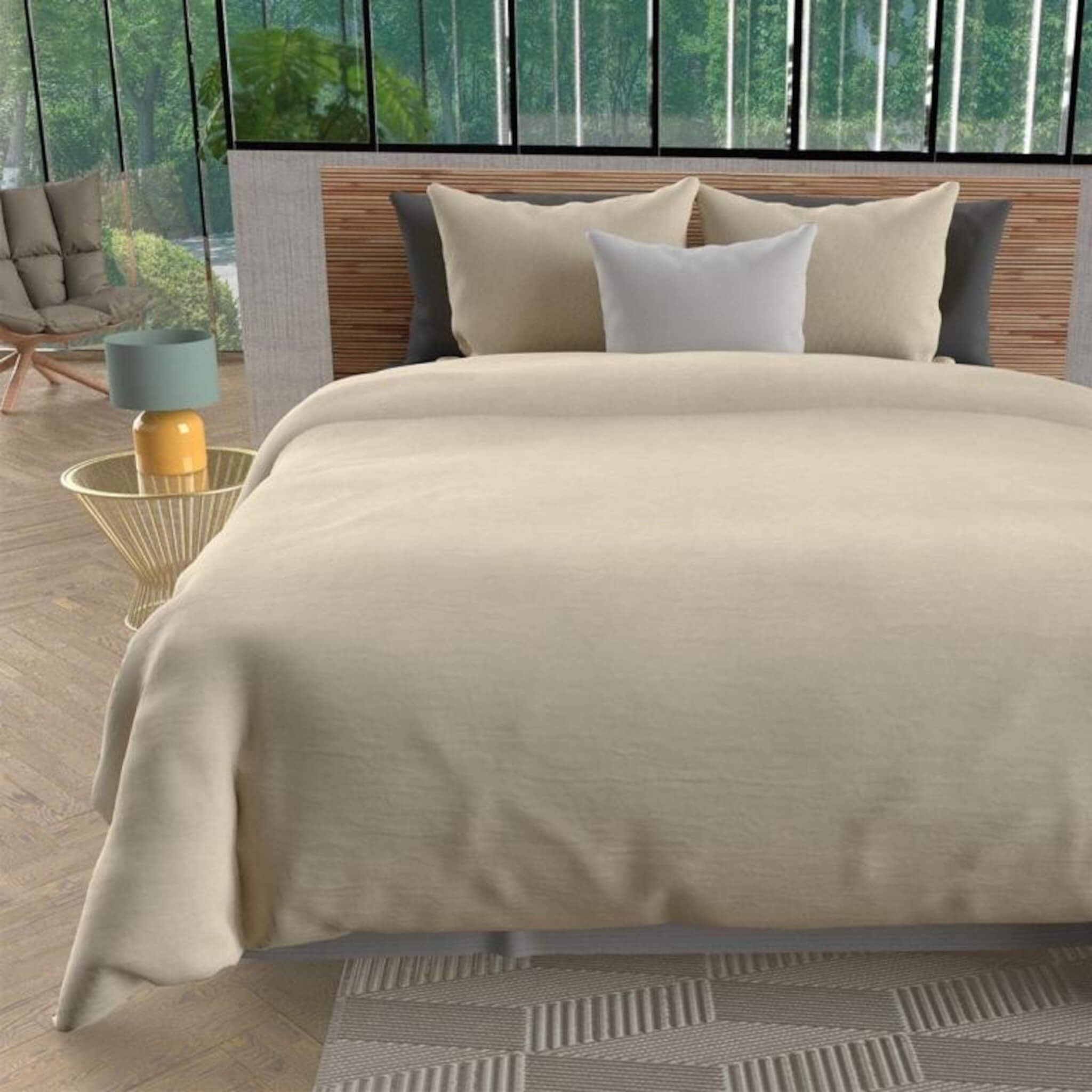 Parure de lit unie Bohème lin 140x200 cm