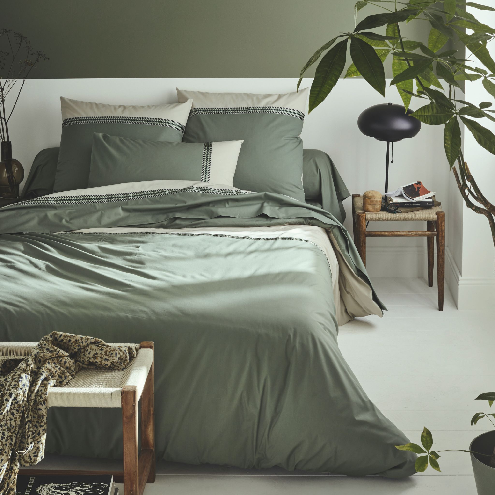 Parure de lit Noa Kaki - Tradilinge