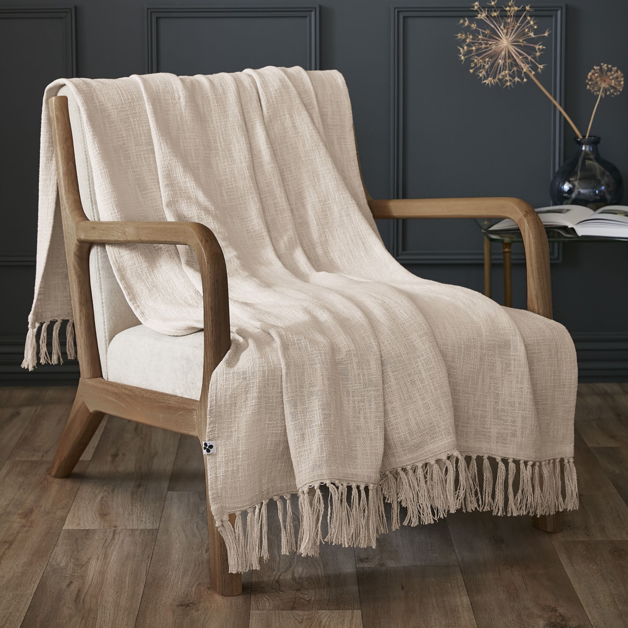 Plaid à franges chaud pampa 130x160 Lina