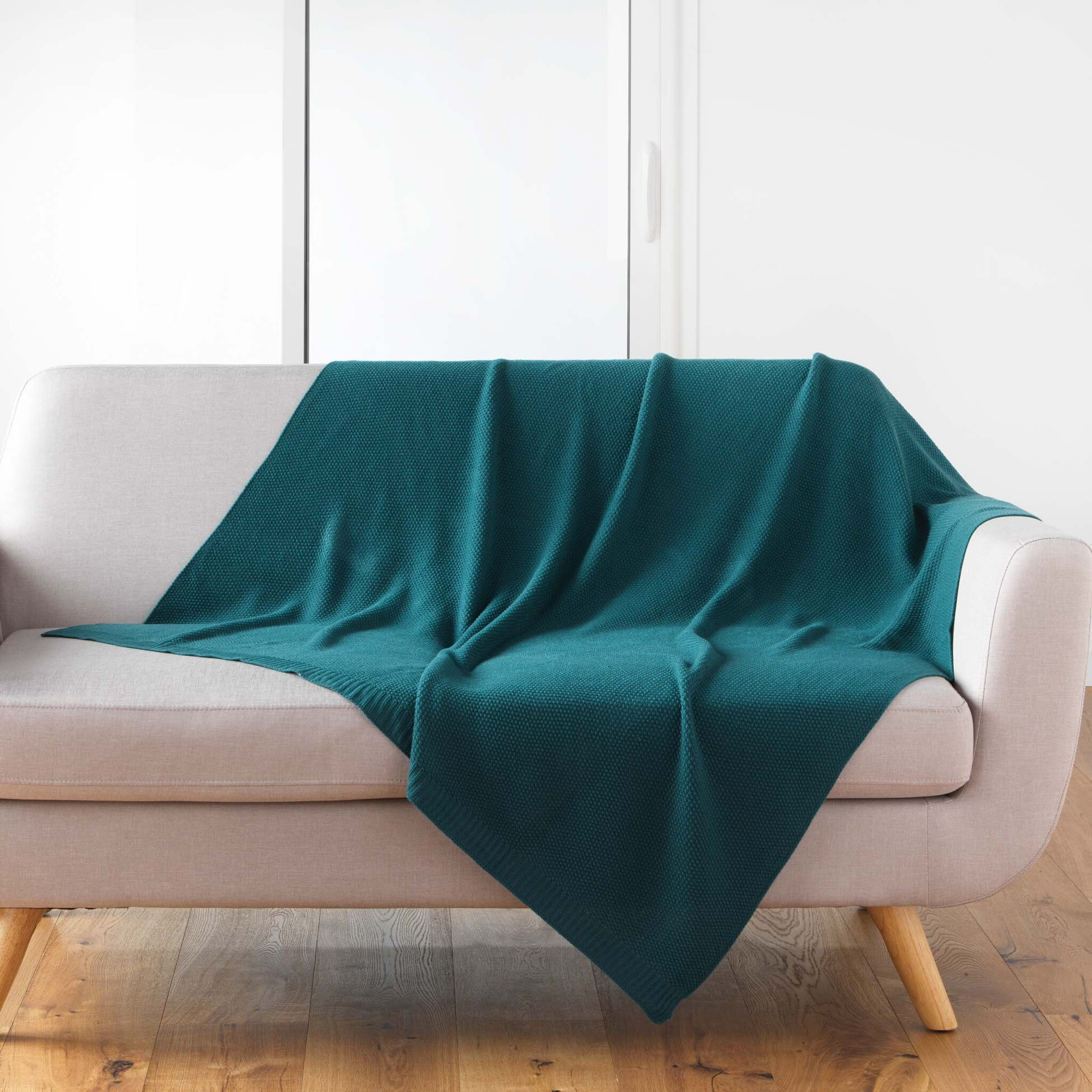 Plaid Tricotine 125x150 cm émeraude