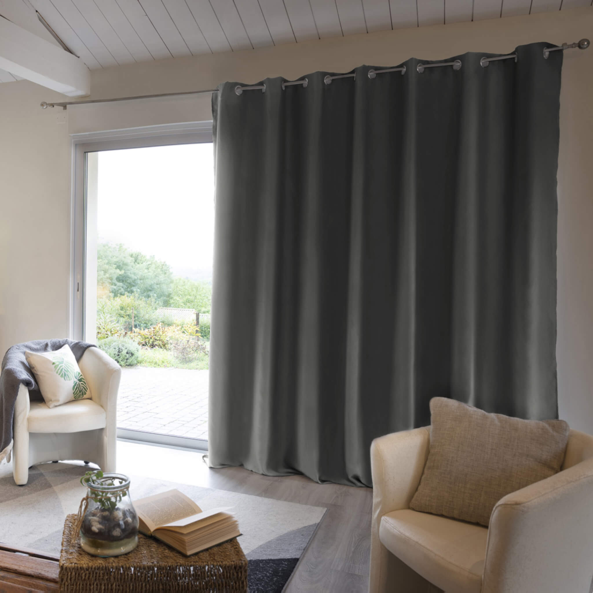 Rideau thermique à œillets anthracite