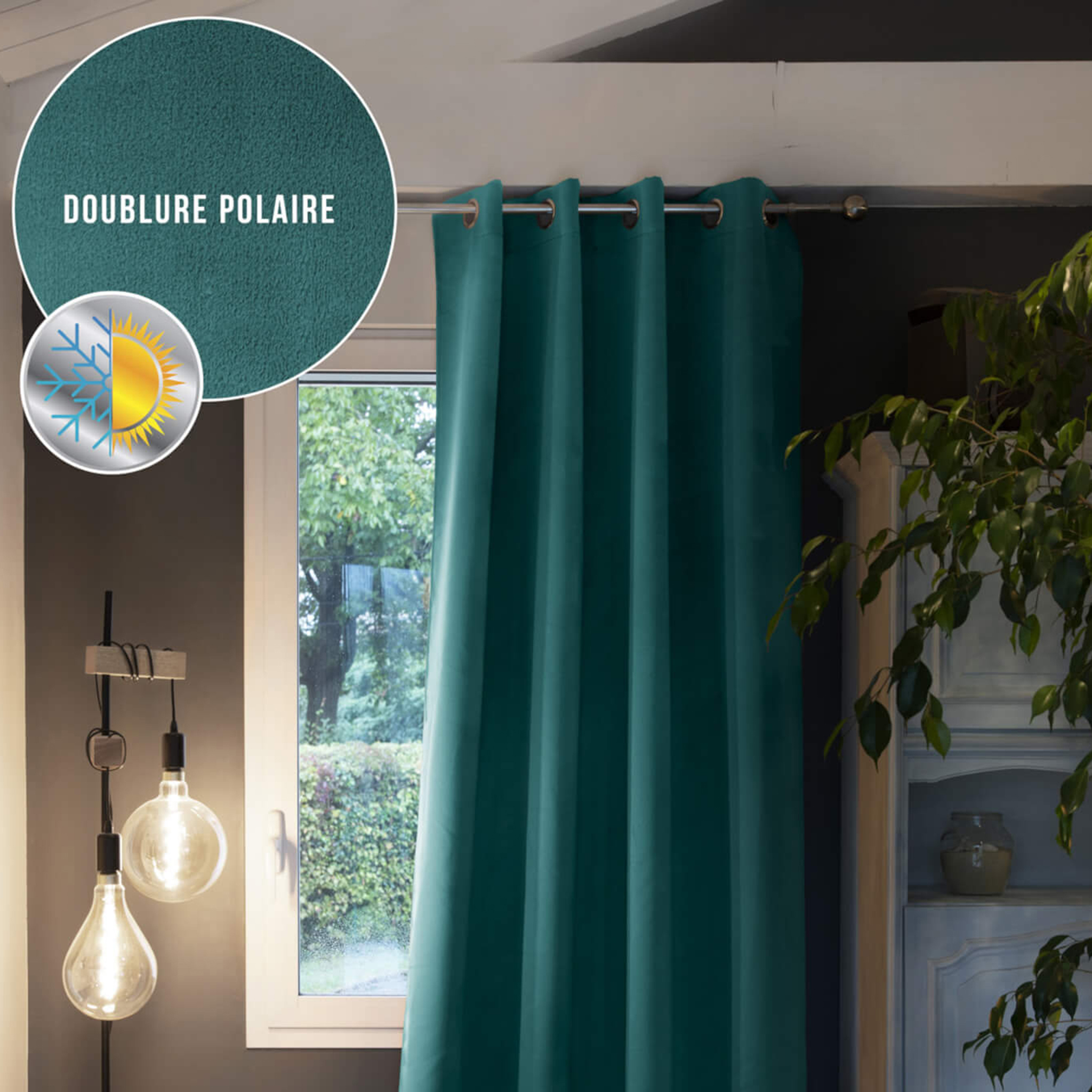 Rideau thermique à œillets canard