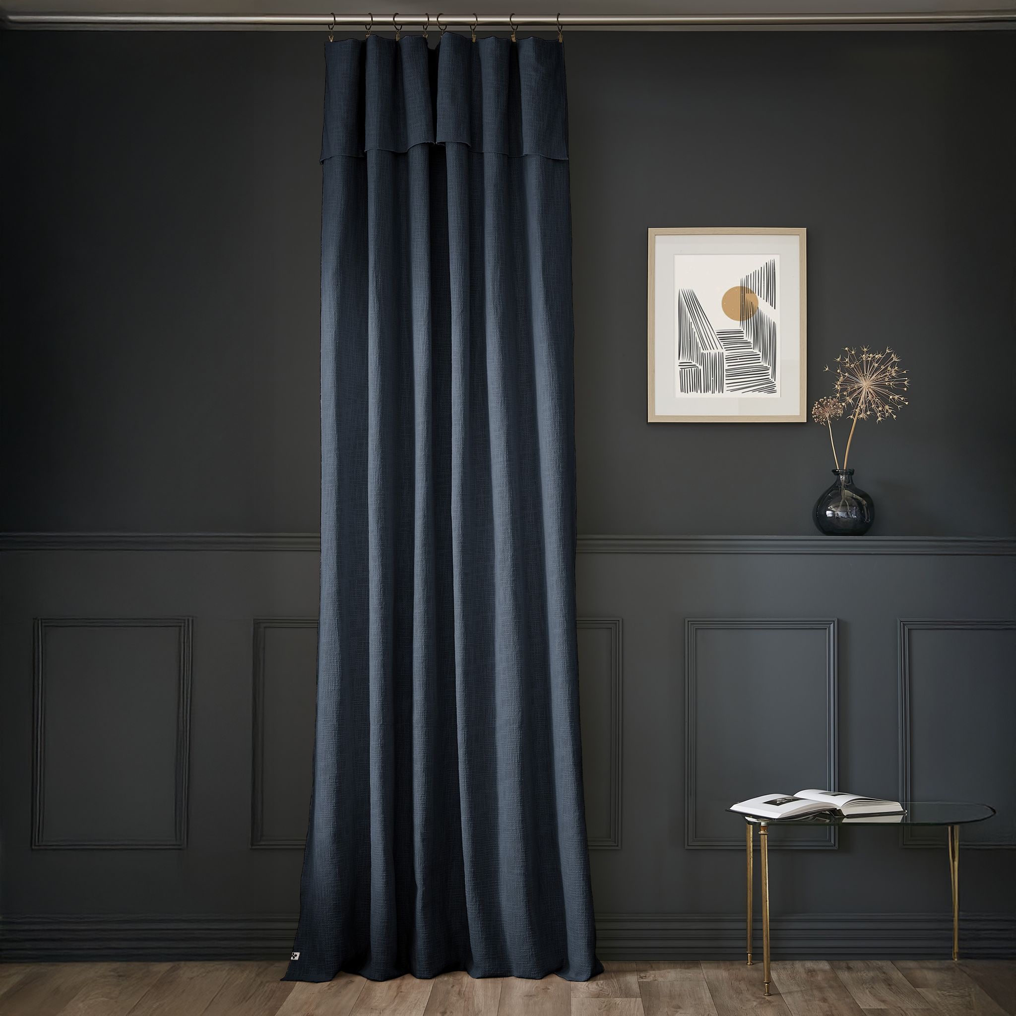 Rideau tamisant coton 140x270 minuit Sixtine