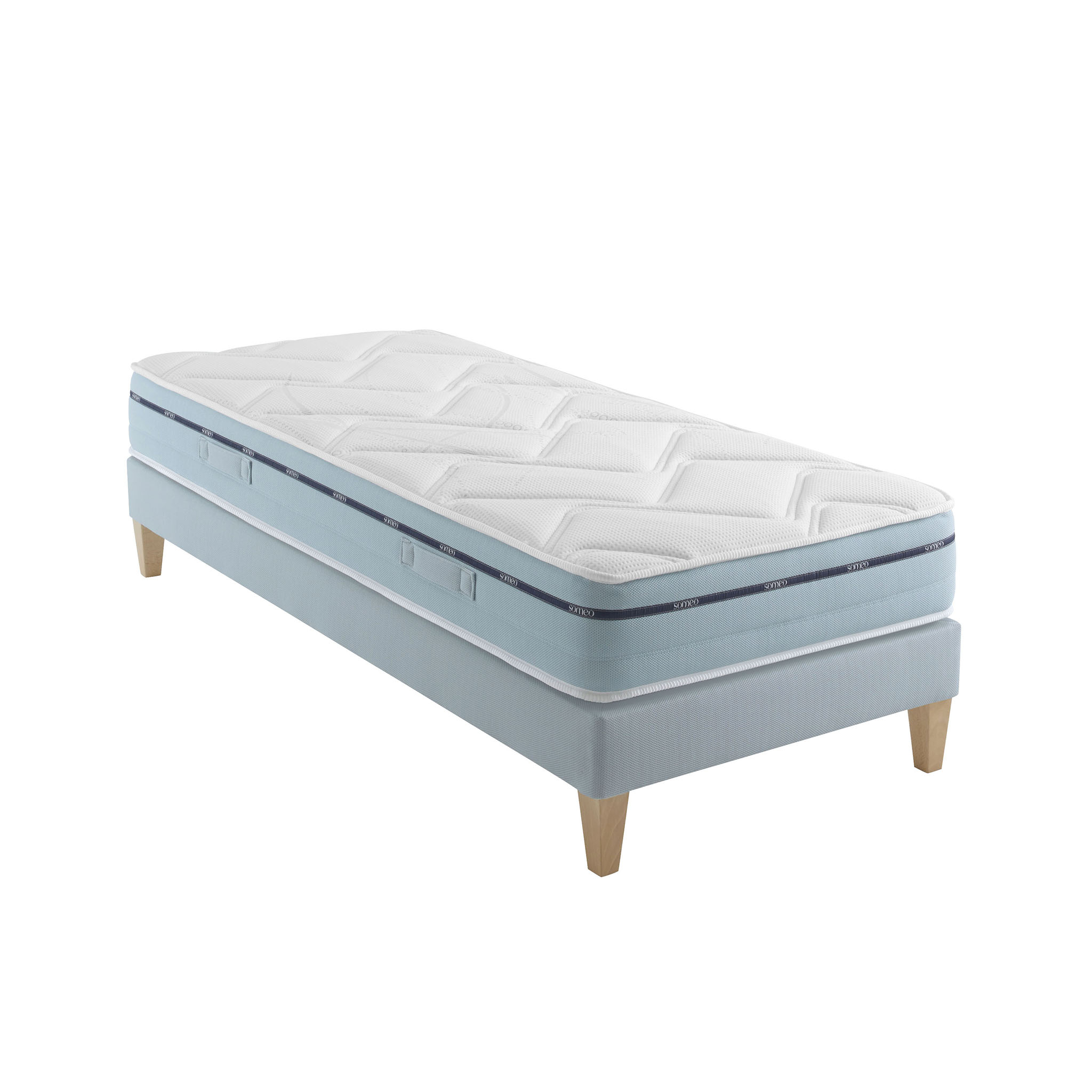 Ensemble matelas mémoire de forme, sommier et pieds Songe 500 - SOMEO