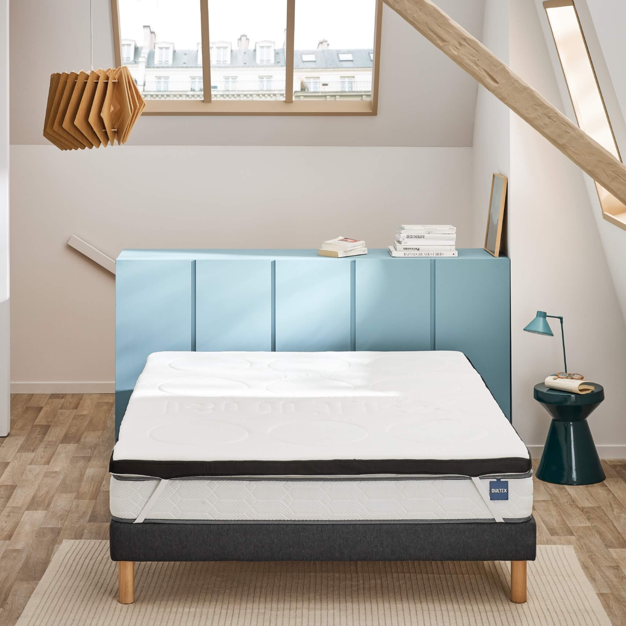 Pack surmatelas Memomax à mémoire de forme 90x190 cm et oreiller 60x60 cm Bultex