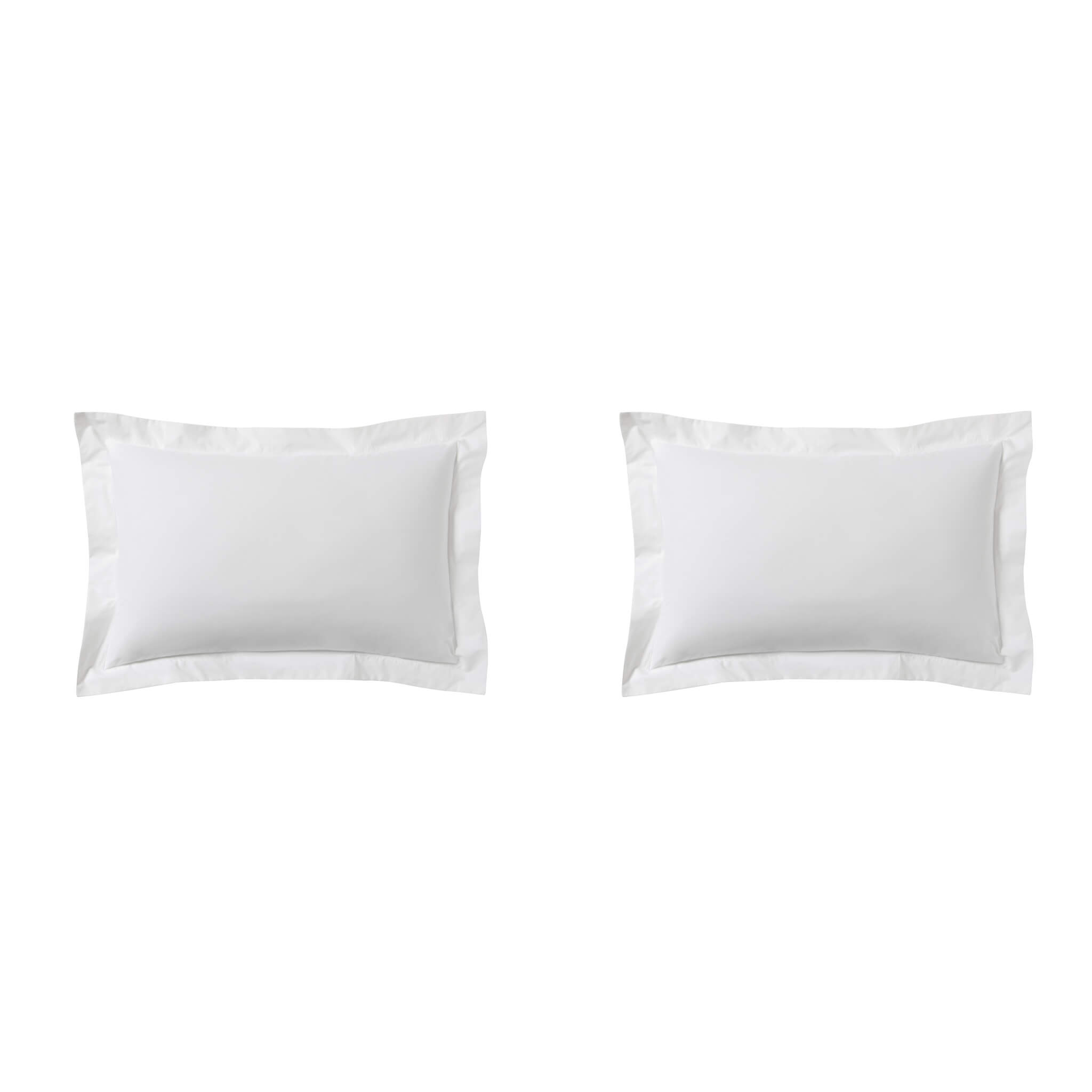 Lot de 2 taies d'oreillers blanc 100% coton 50x70 cm