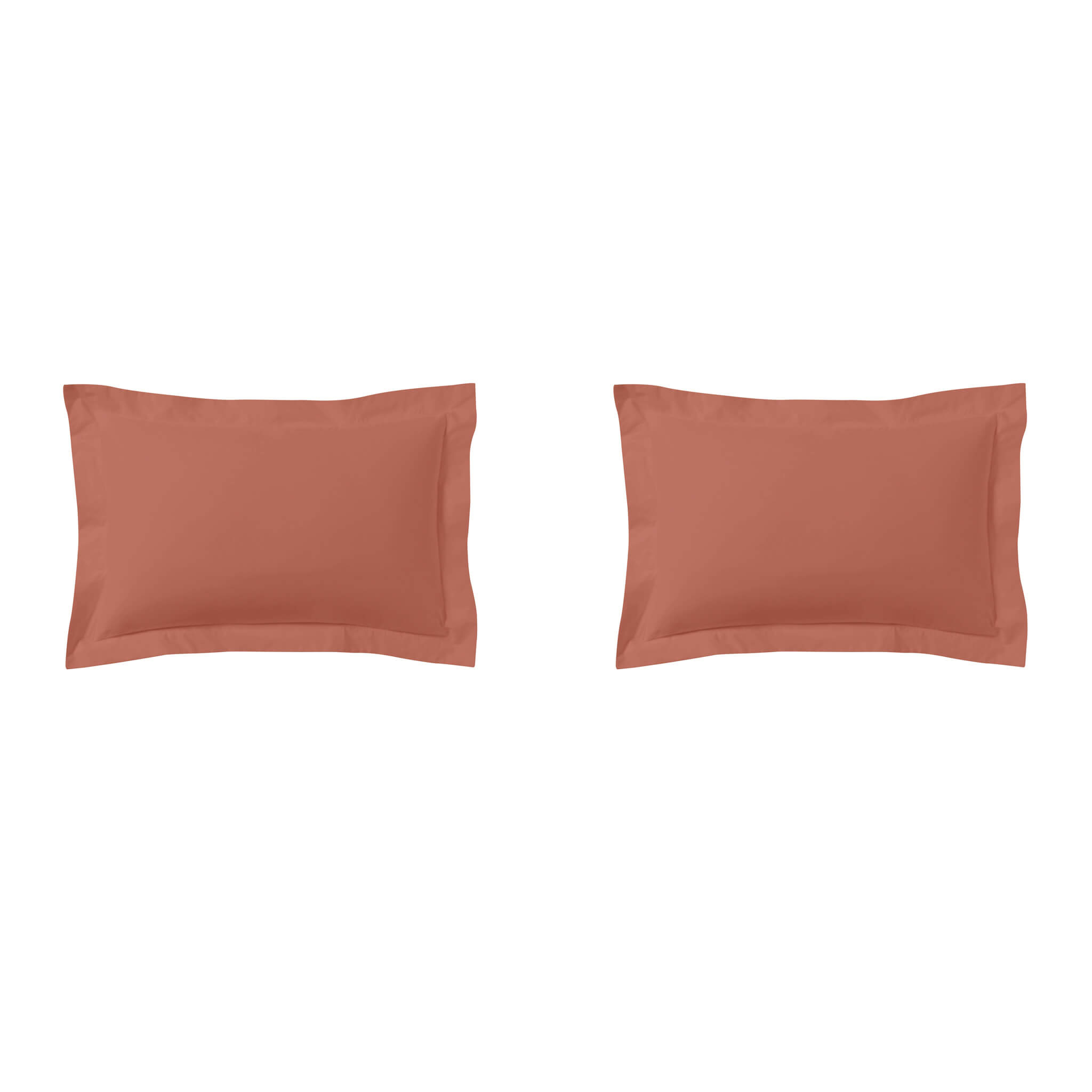 Lot de 2 taies d'oreillers terracotta 100% coton 50x70 cm