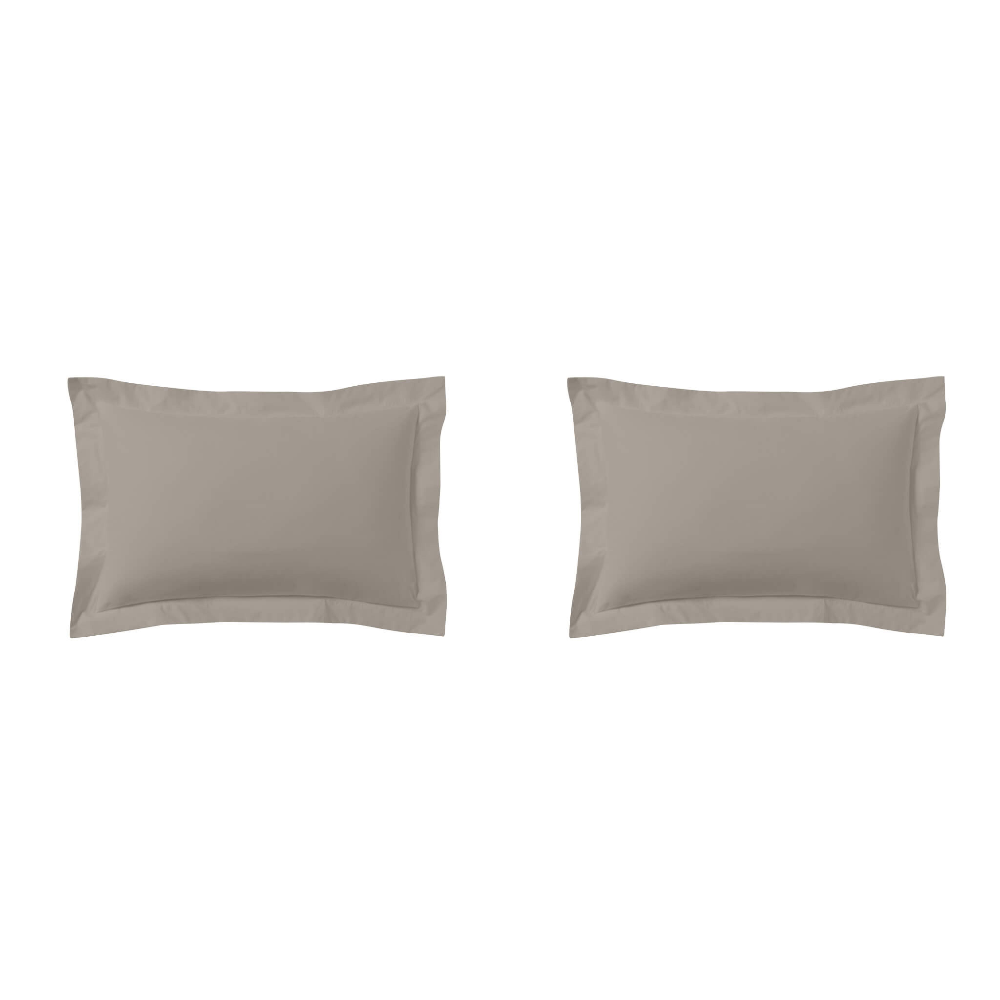 Lot de 2 taies d'oreillers percale lin 50x70 cm