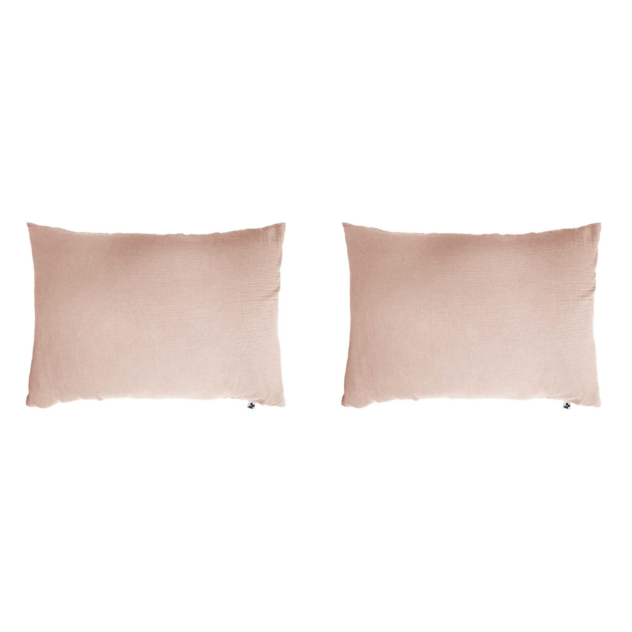 Lot de 2 taies d'oreillers double gaze de coton rose 50x70 cm