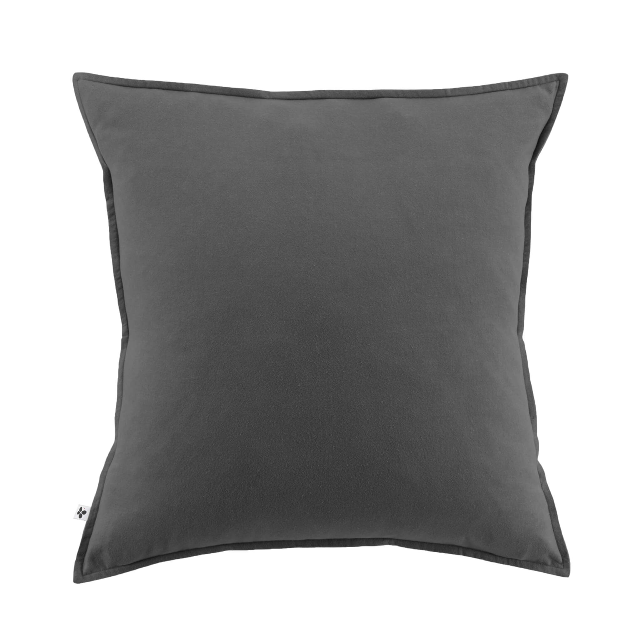 Taie d'oreiller flanelle anthracite 63x63 cm