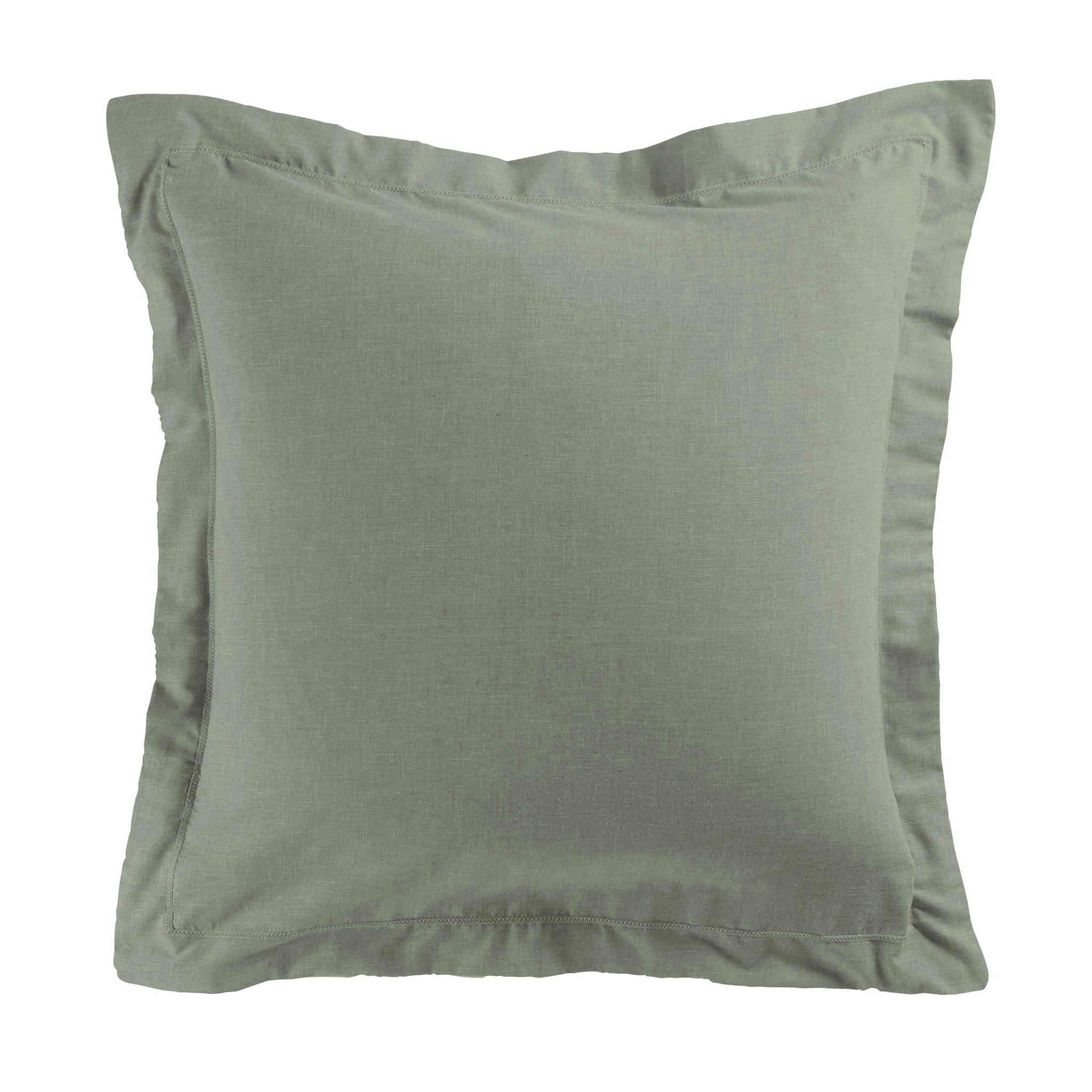 Taie d'oreiller polycoton Actually kaki 50x70 cm