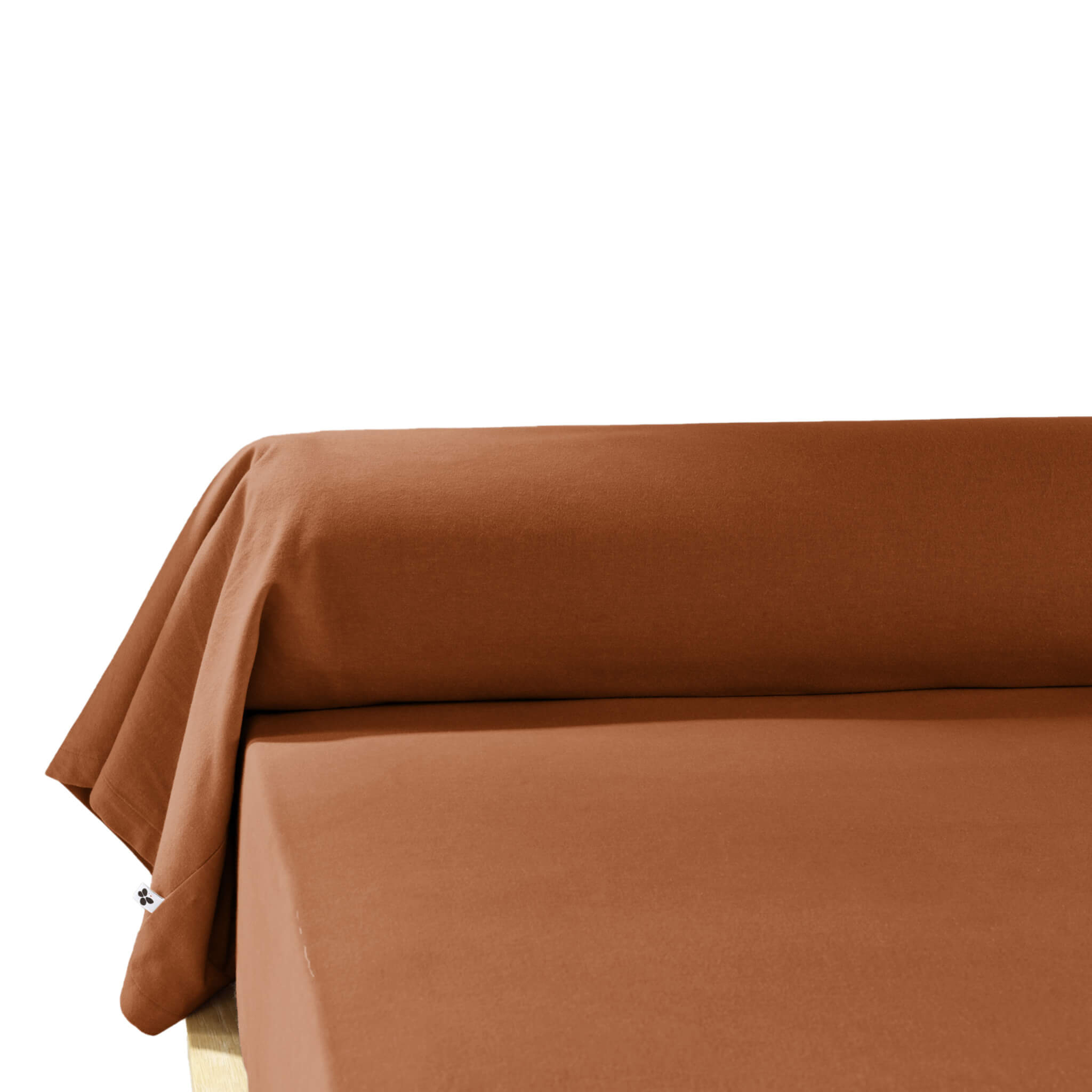 Taie de traversin flanelle orange 140/160 cm