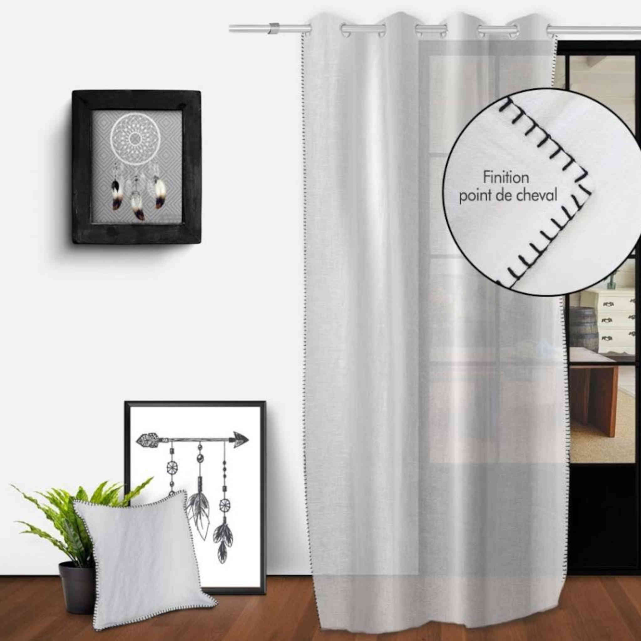 Voilage à œillets Spirit blanc 135x250 cm